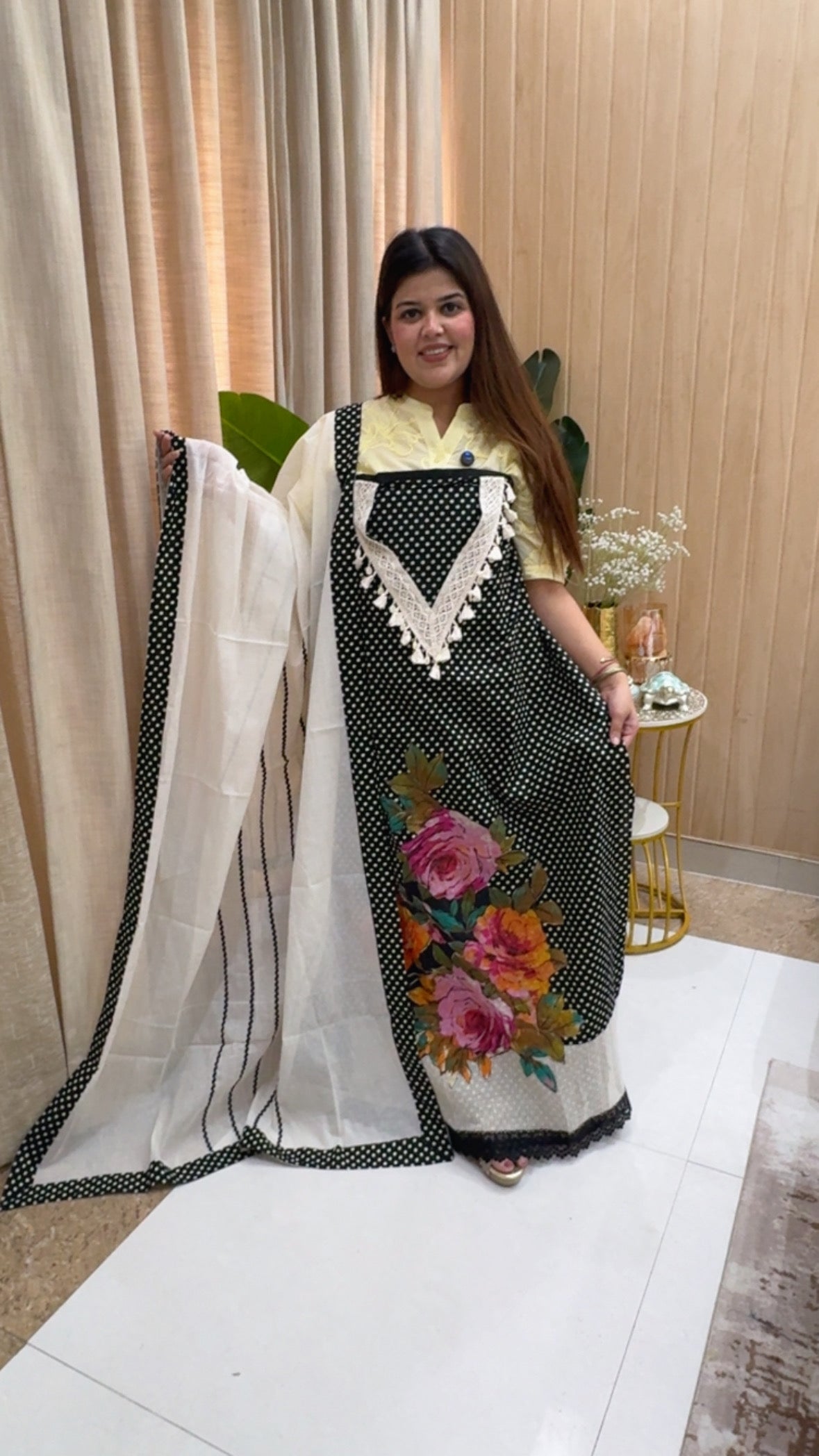 Timeless polka trending pure cotton polka style very stunning pure cotton suit material along with pure cotton dupatta GF1173 Midnight Black