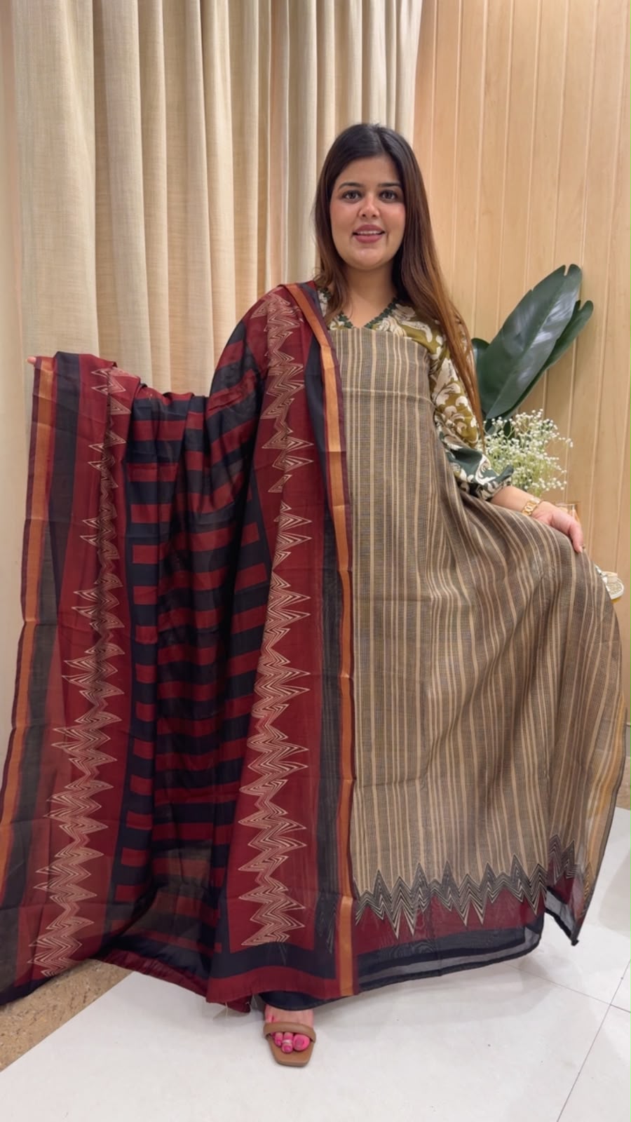 Royal and Designer premium Maheshwari silk printed suit material along with premium beautifully printed Maheshwari silk dupatta gf1209