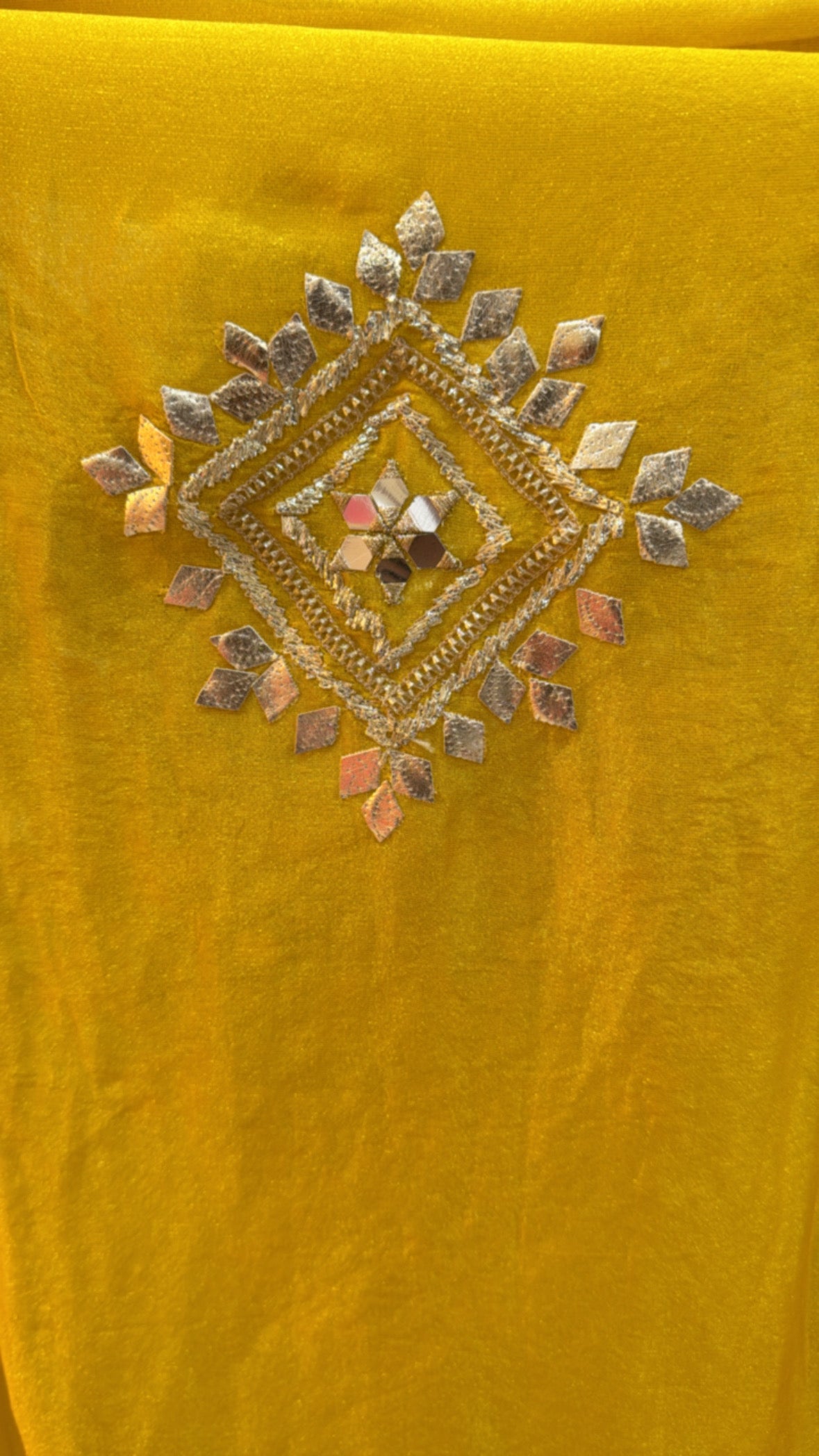 Premium gota handwork partywear silk suit material along with premium gota work dupatta GF 647