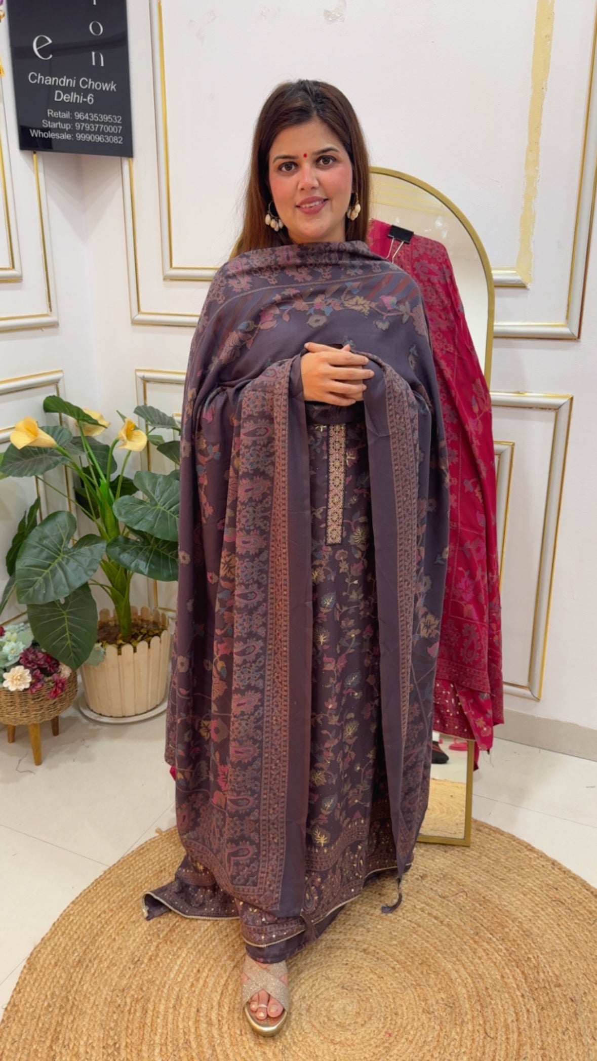 Winter pashmina kani printed with soft hand touch light weight and pure pashmina suit materials with basso pashmina dupatta GF781
