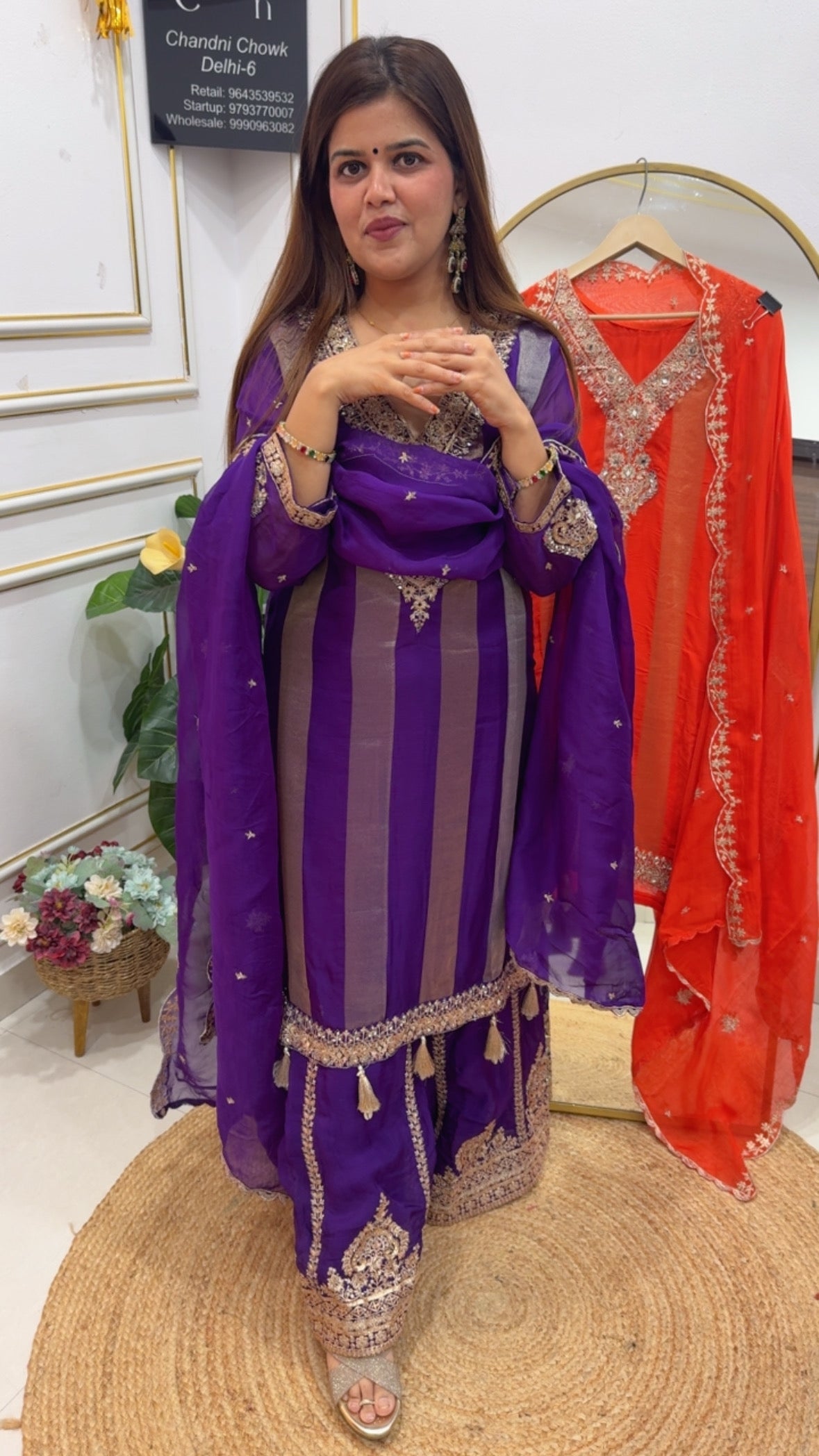 Designer and premium wedding special ready to wear pure viscose organza partywear dress GF759