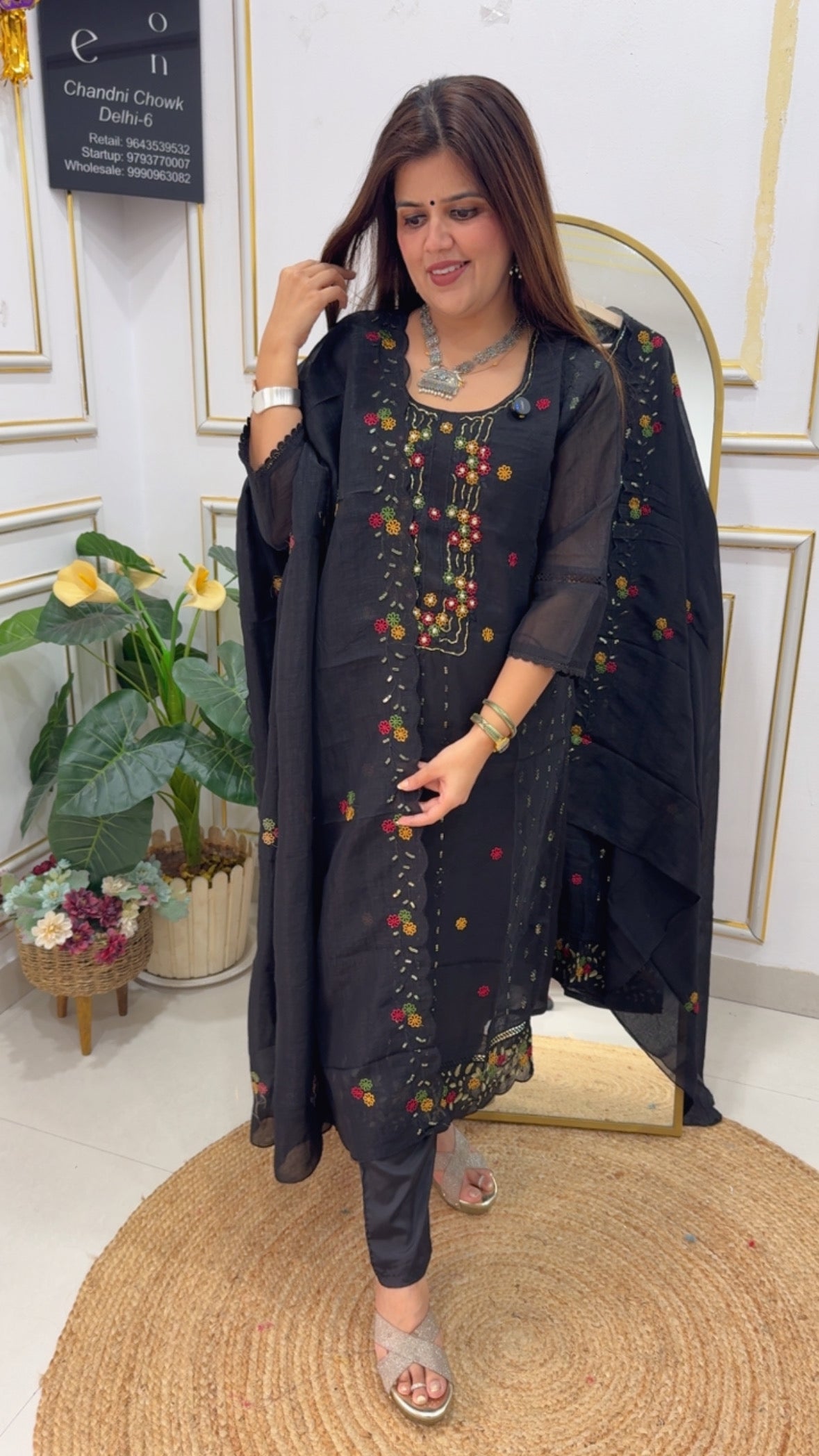 Ready to wear latest shimmer tissue silk partywear designer and comfortable full handwork and embroidery GF774