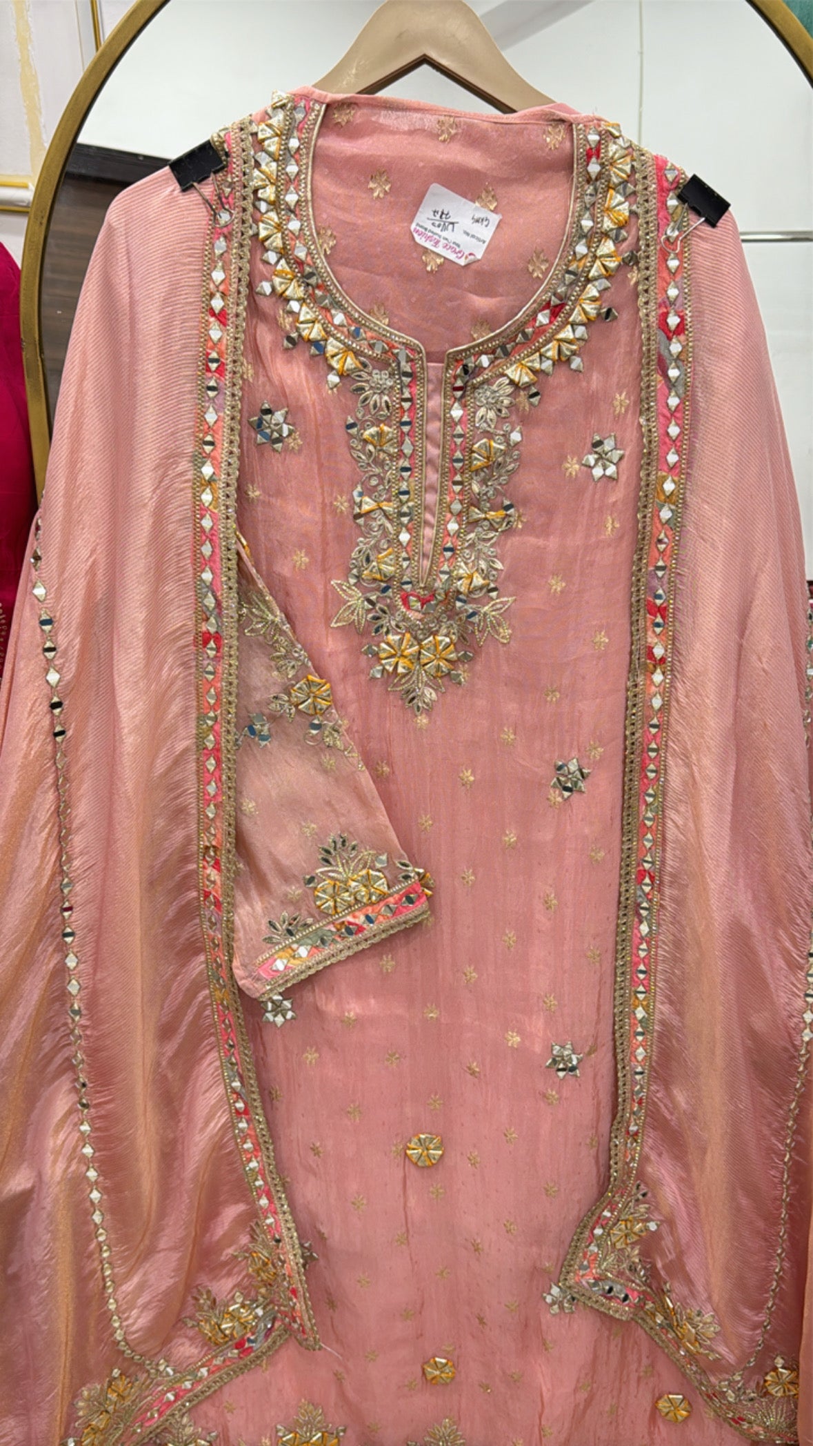 Best seller premium pure gota and mirror detailing suit material for festival and wedding occasion GF557