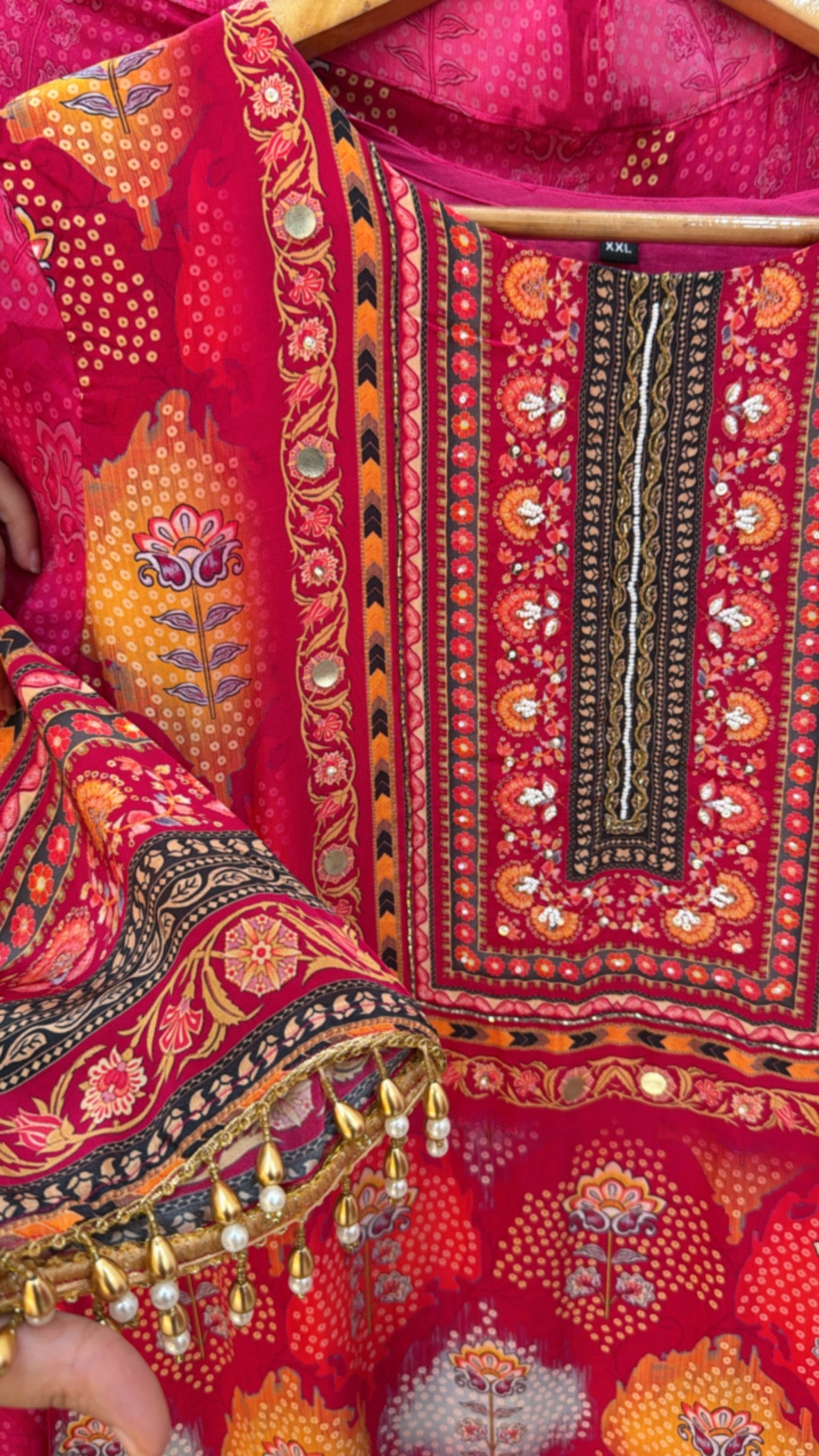 Festival Special premium digital printed crape ready to wear dress GF 643