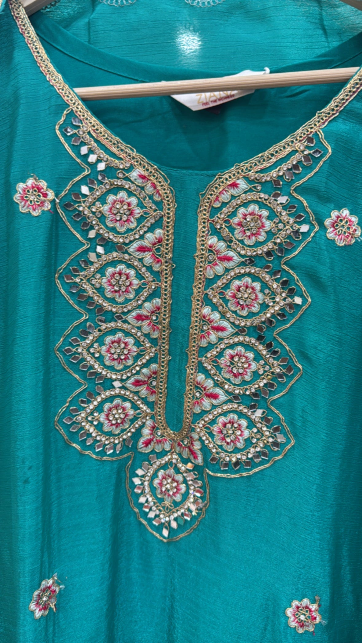 Ready to wear exclusive pure chinnon silk partywear fully embroidered dress  GF653