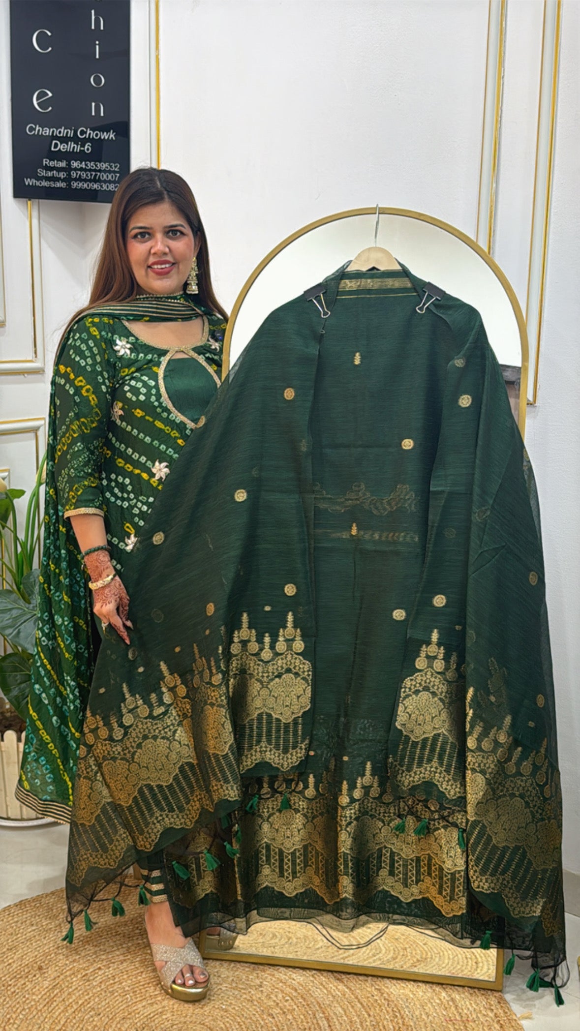 Monga Silk Jamdhani Pure Gold Weaved Suit with Gold Weaved Dupatta GF 366