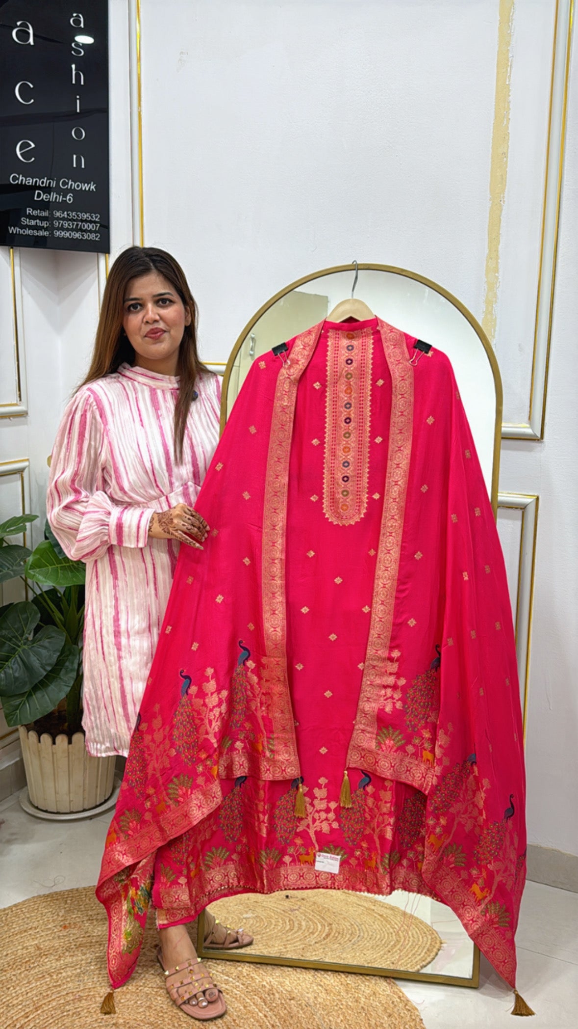 Festival Special Pure Banarasi Dola Silk Weaved Shirt with Banarasi Dupatta GF 409