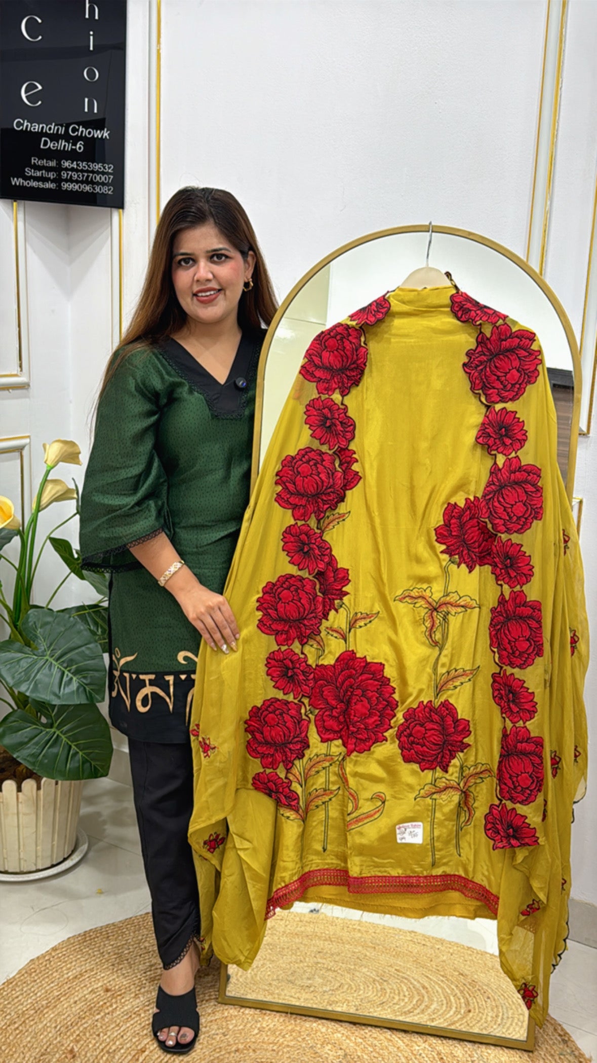 Premium Pure Crepe Suit with All-Over Applique Work GF 311