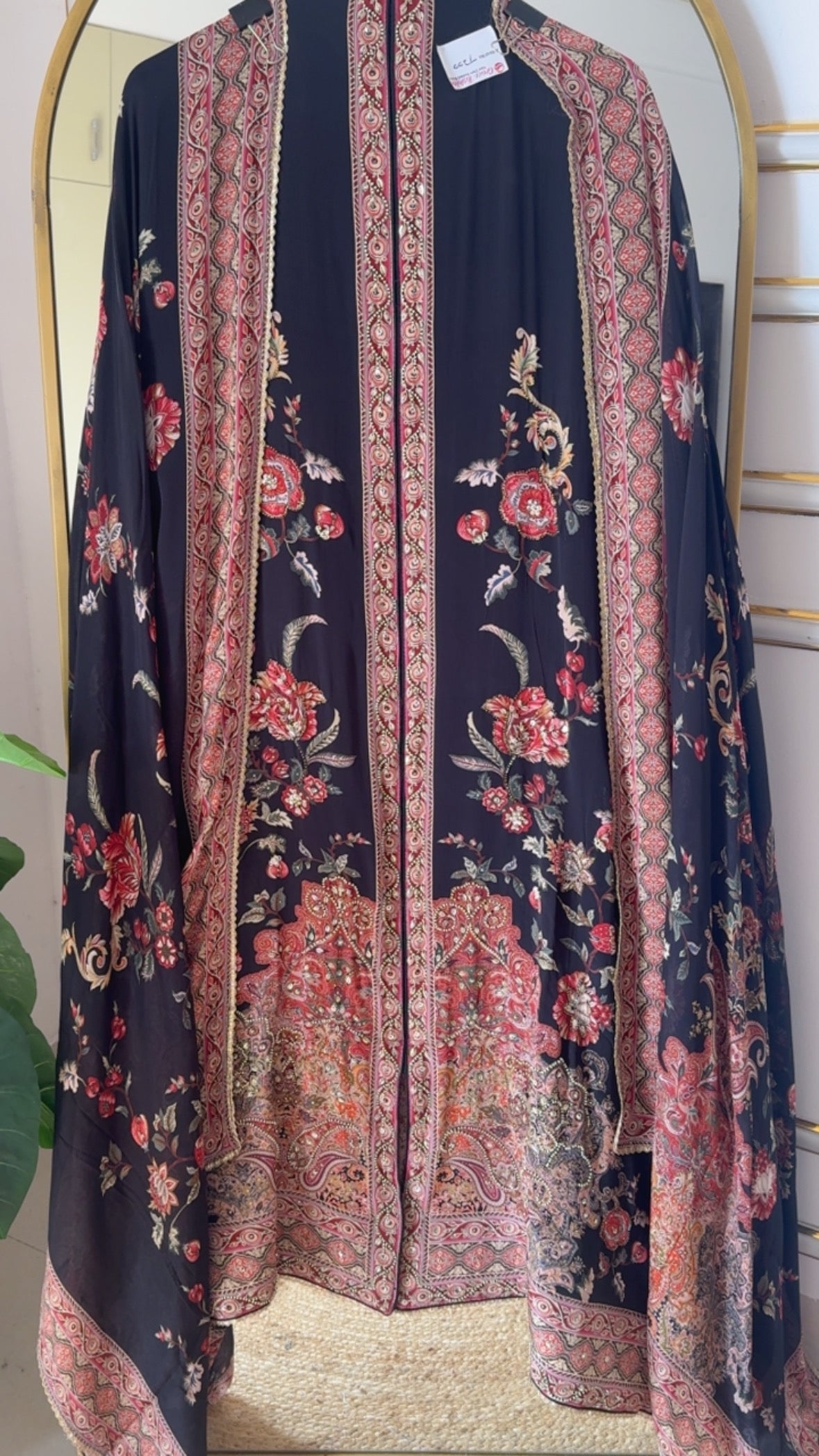 Royal and premium pure Karachi printed crape series with premium handwork detailing all over material along with digital crape silk dupatta and crape bottom  GF871