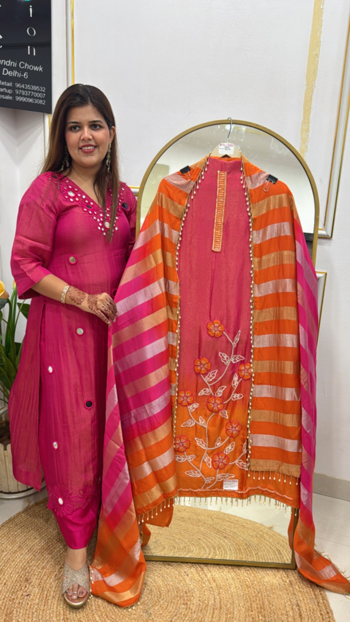 Trending ombre style pure silk handwork suit material GF 400