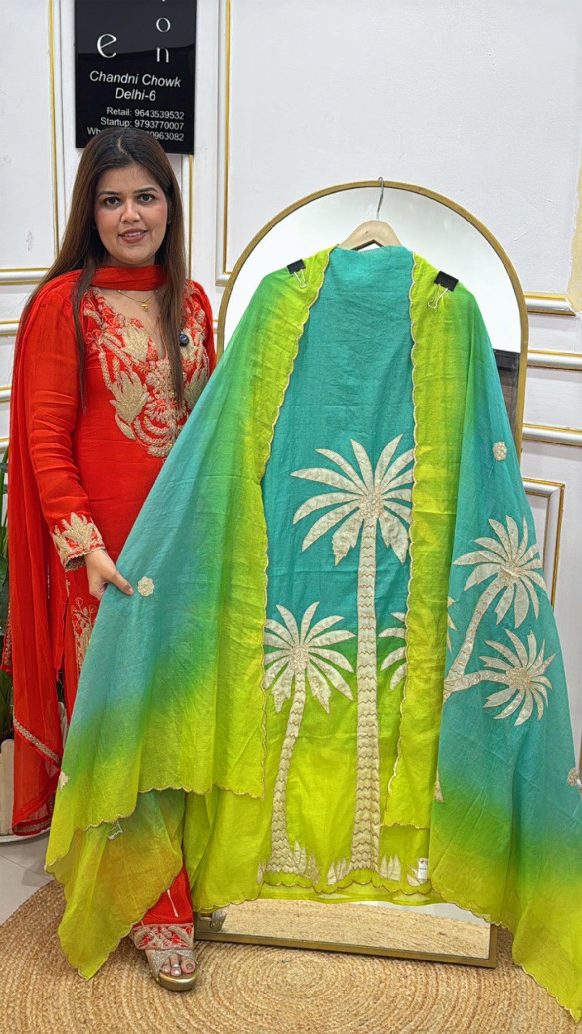 Trending pure mul cotton suit material along with latest applique creation all over shirt and dupatta GF506