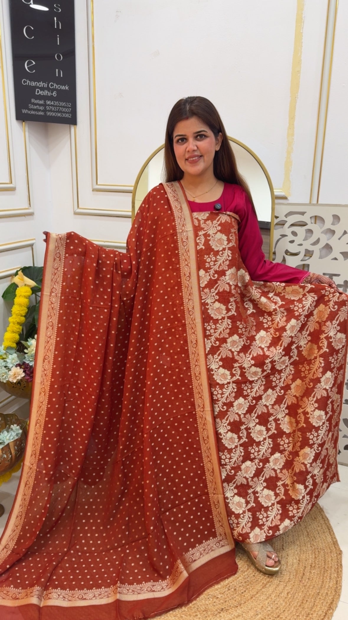 Exclusive gold collection premium khaddi silk weaved royal suit material with celebratic look premium khaddi silk dupatta GF 738