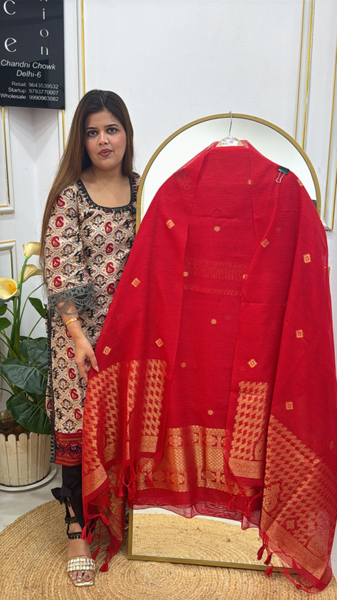 moonga silk jamdhani with fully gold weaved  GF 293