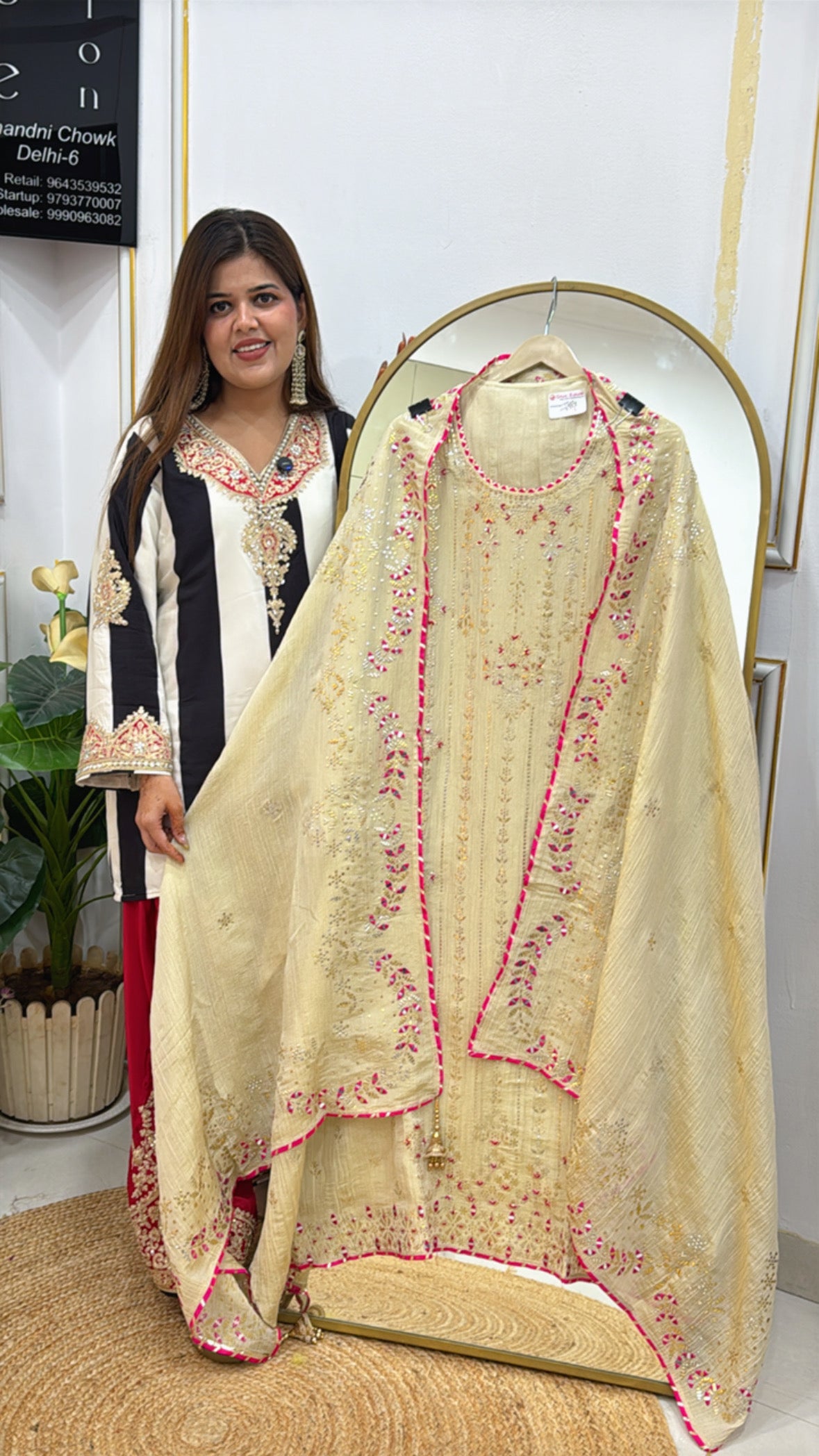 Designer Pure Crushed Shimmer Dress Material GF 422