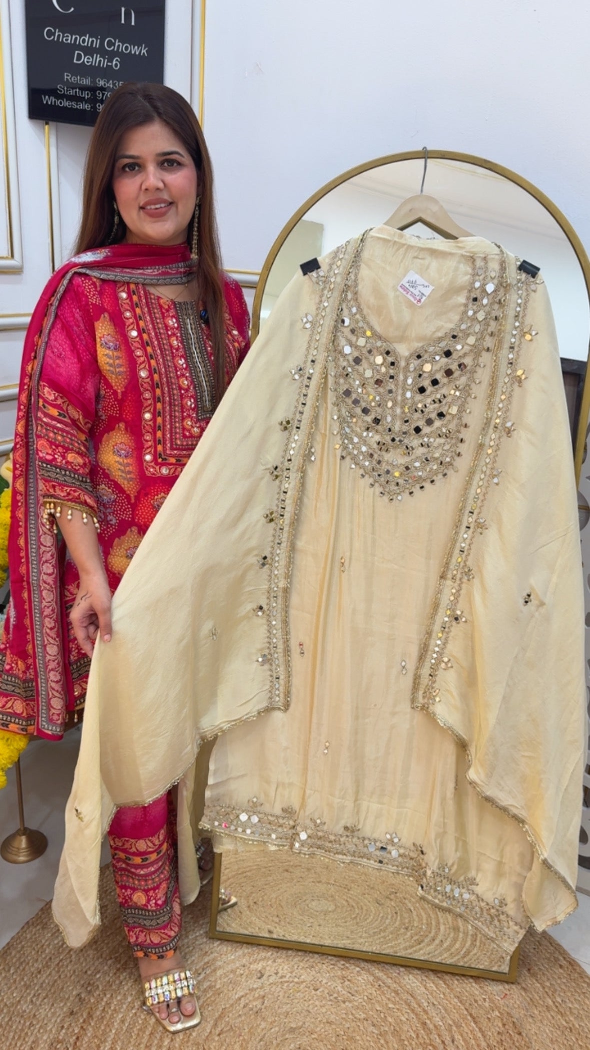 golden ivory special premium mirror creation over super soft shimmer silk material with elegant designer dupatta GF737
