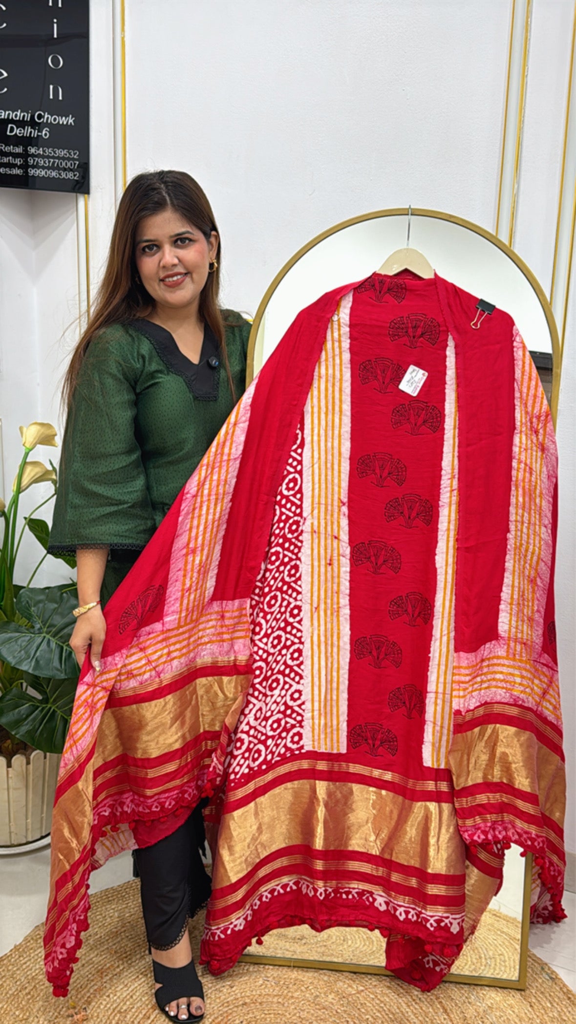 Pure Heavy Casual Cotton Suit with Fusion Batik Printed Shirt & Dupatta GF 317