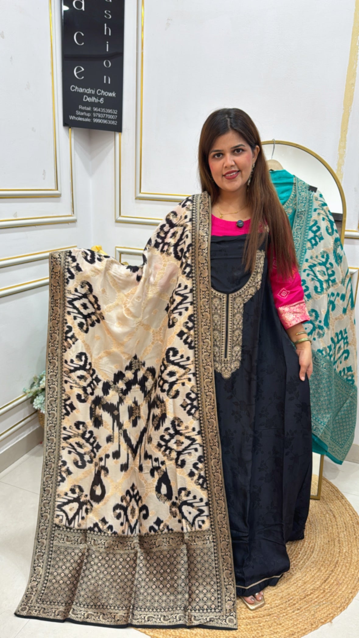 Designer and elegant pure silk suit material along with designer printed weaved silk dupatta GF 535