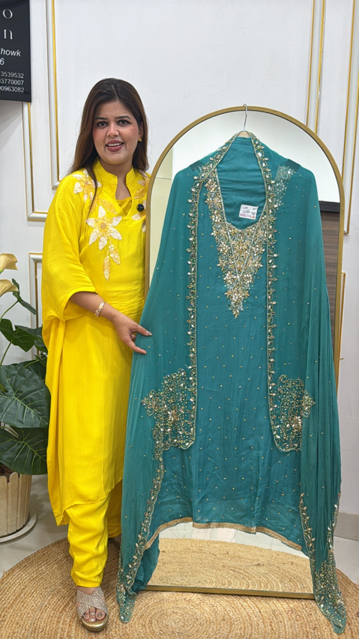 Premium Handwork Organza Unstitched Suit – Partywear Edition GF 301