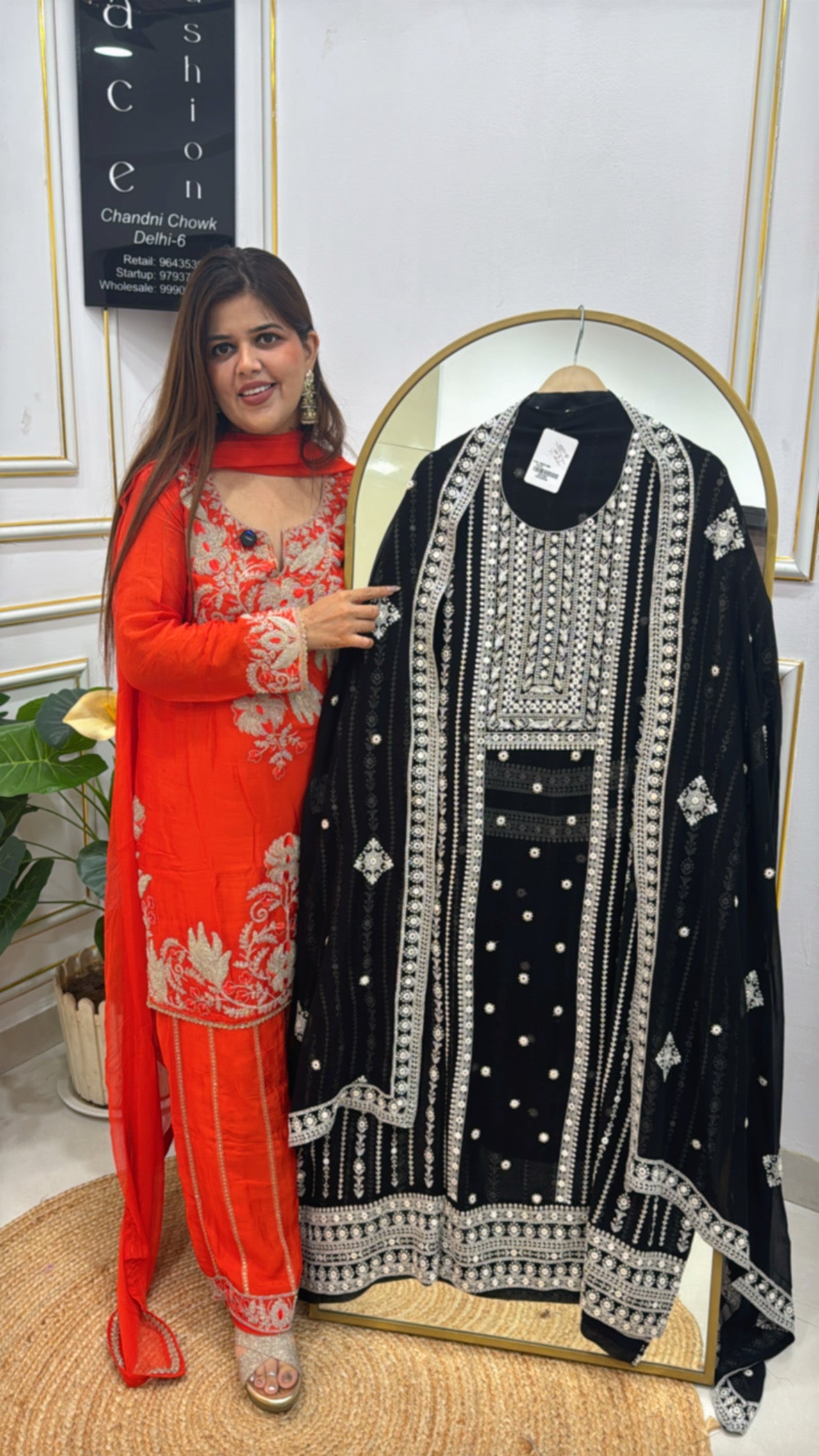 Pure Georgette Unstitched Lucknowi Suit with All-Over Hand Embroidery GF 275