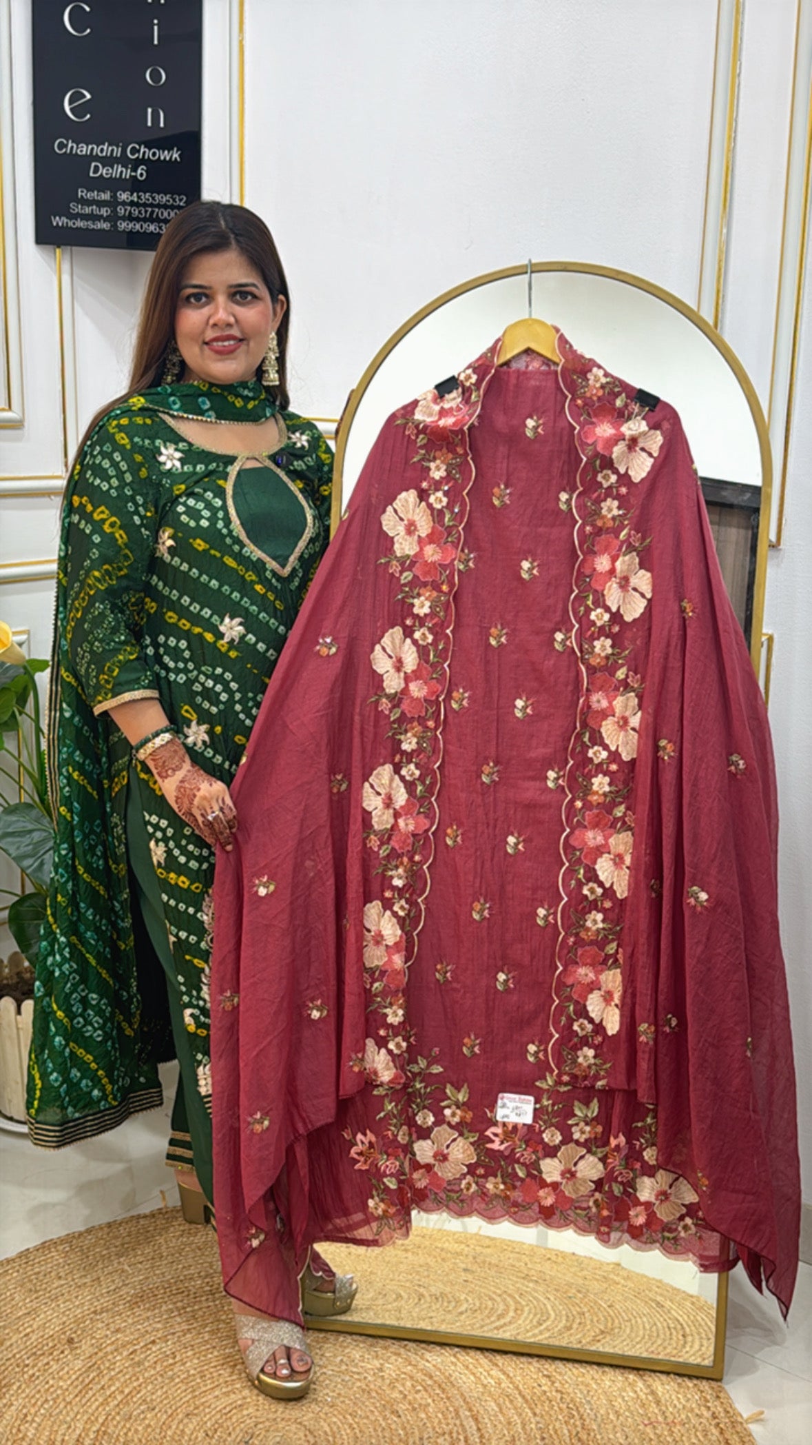 Super Special Mul Mul Chanderi Suit Material with Embroidered Dupatta &amp; Border GF 369