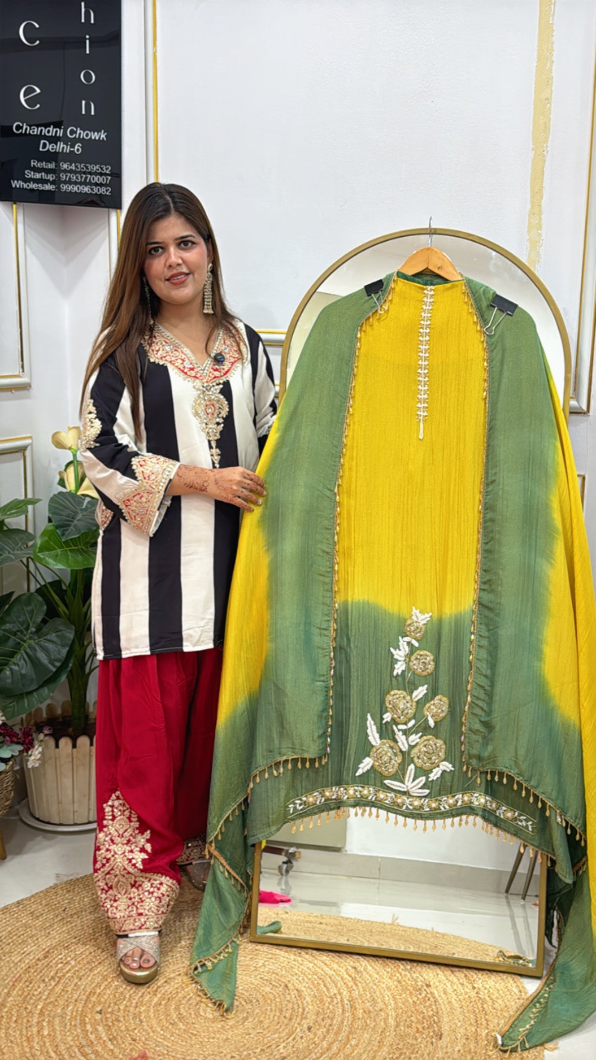 Pure Shimmer Silk Ombre Style Dress Material GF 421