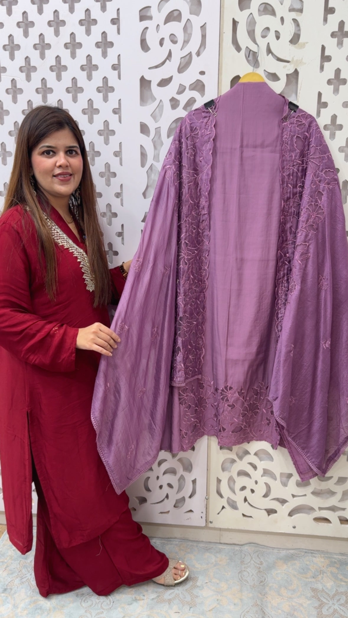 Beautiful and Designer applique work pure cotton silk suit material with designer applique dupatta GF812