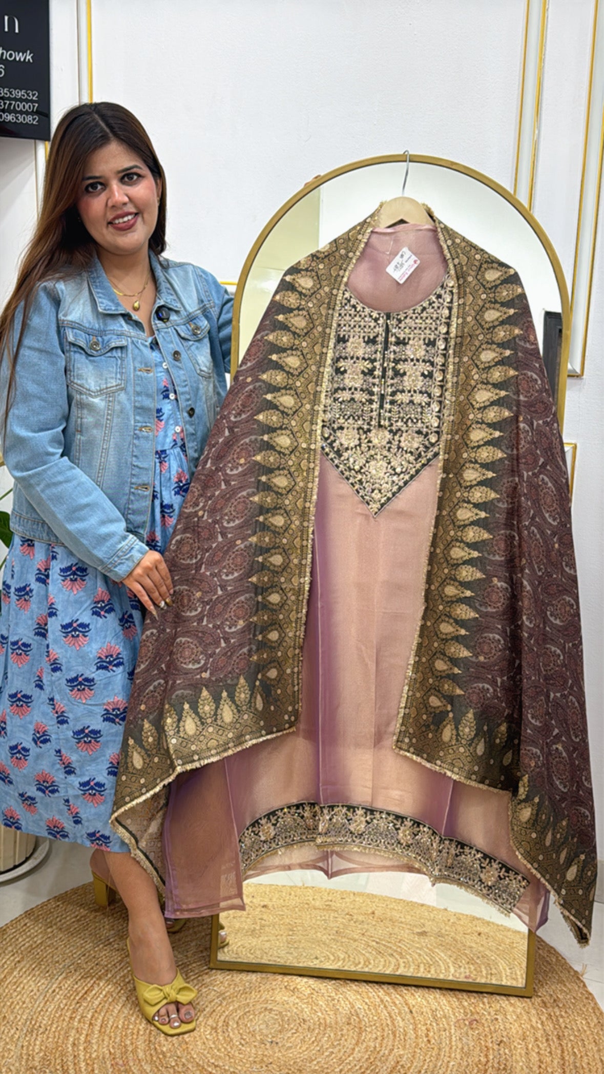 Premium Glass Tissue unstitched suit GF 302