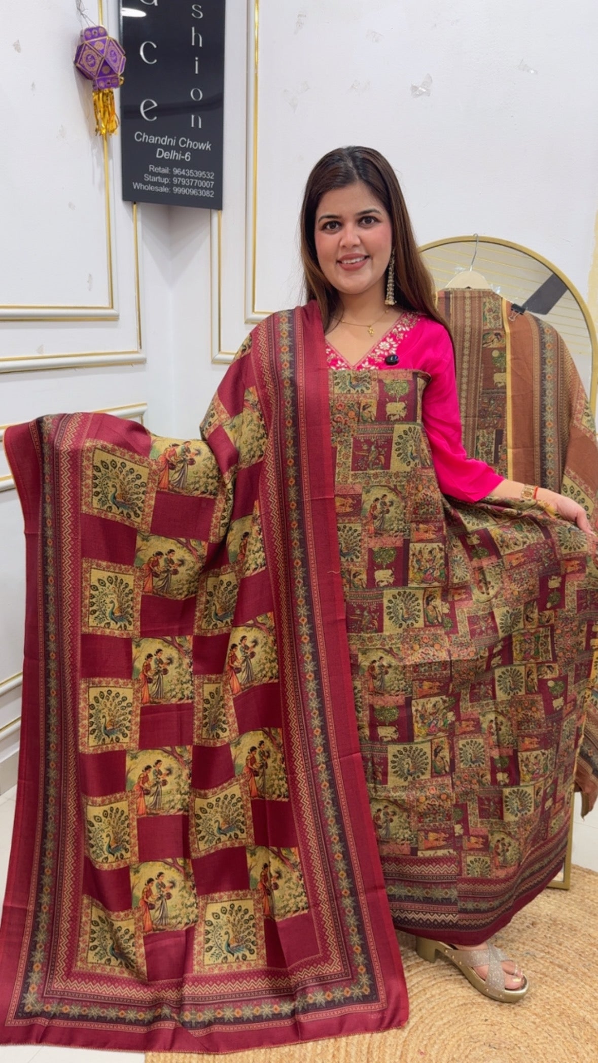 Pashmina special Muglai printing with pure pashmina suit with pashmina dupatta and bottom GF805