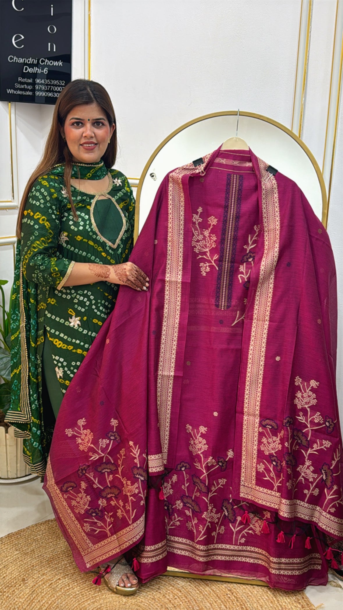 Festival Special Monga Weaved Jamdhani Suit with Monga Silk Dupatta GF 365