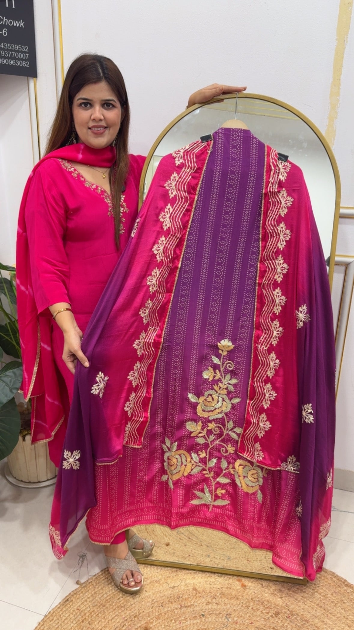 Partywear Special,premium Chinnon full on Gota work all over dupattta and peeta nd Gota heavy work at shirt with full length  Chinnon dupatta GF788