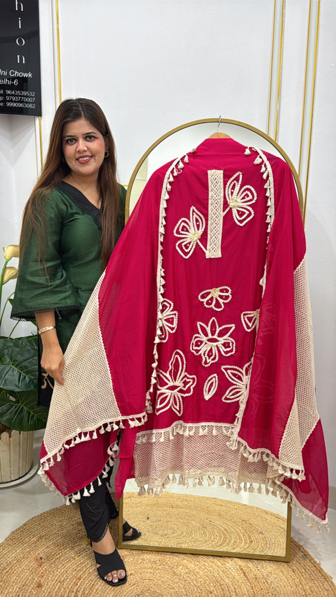 Trending Boho Designer Suit in Mal Chanderi with Patterned Dupatta GF 315