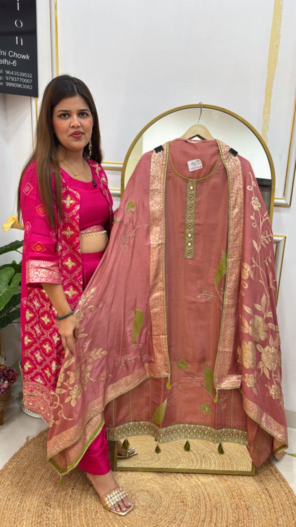 Pure Silk Designer Handwork Suit Material with Full Kanjivaram Weaved Dupatta GF 536