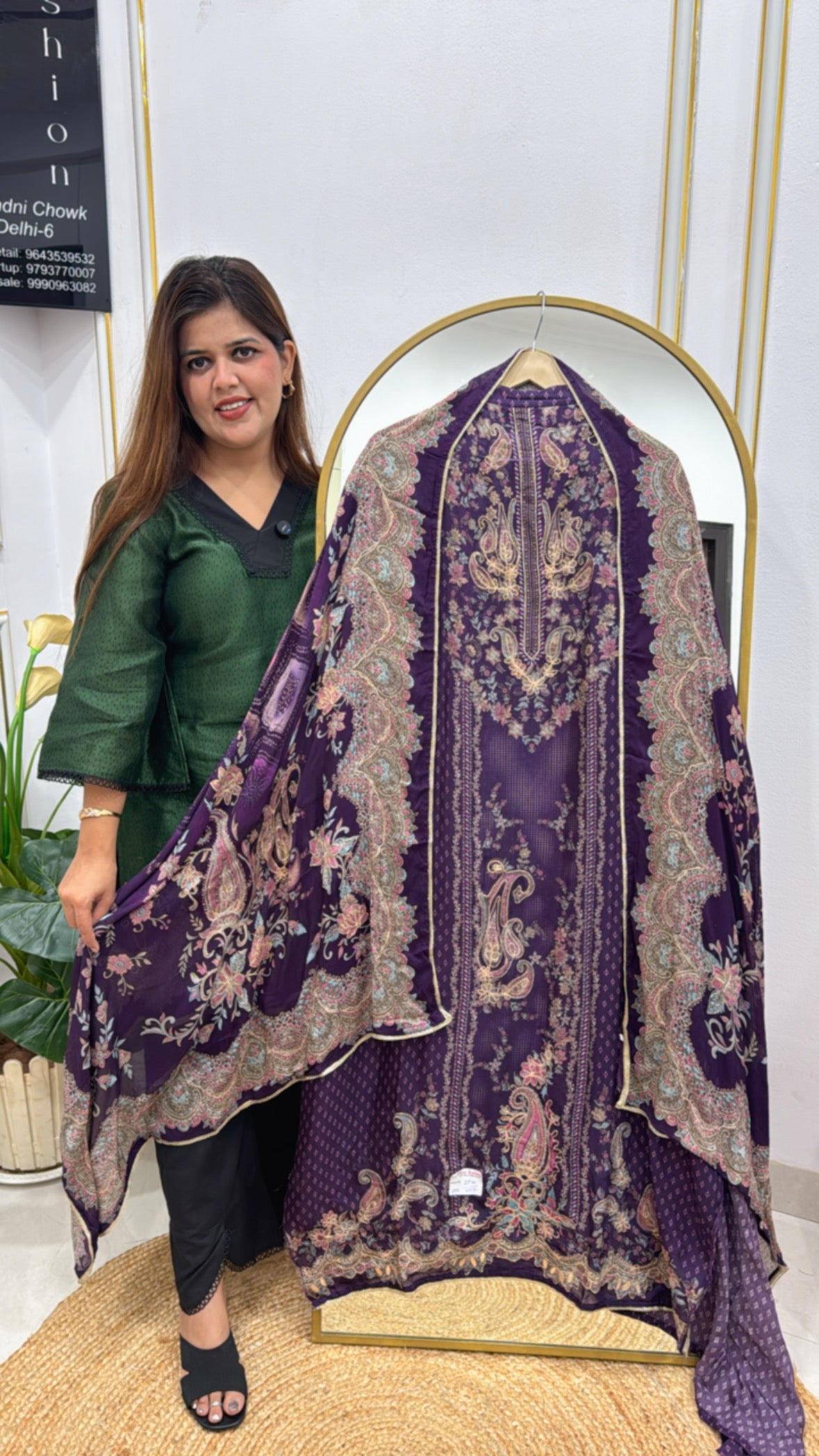 Premium Digital Printed Karachi Muslin Suit with Peeta Highlights GF 312