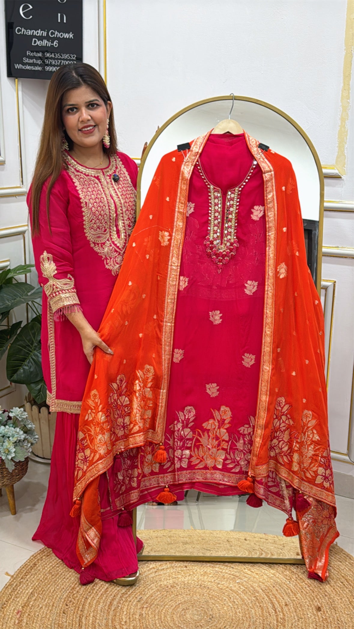 Partywear Special Pure Organza Silk Kanjivaram Weaved Shirt Material with Contrasting Kanjivaram Weaved Dupatta GF 445