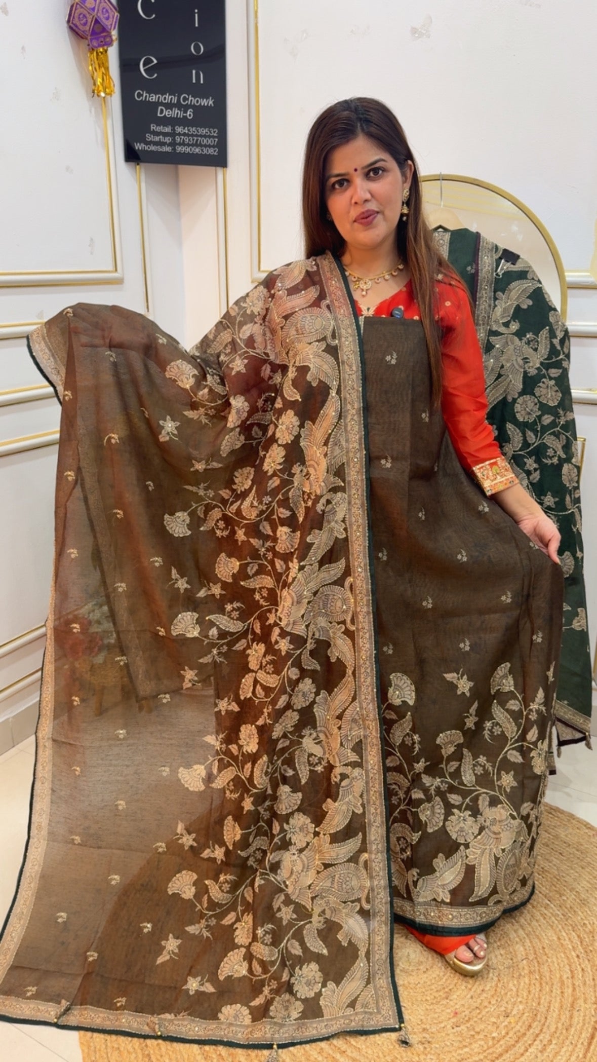 Best seller pure Chanderi silk full Kantha embroidered suit material best for all occasions GF784