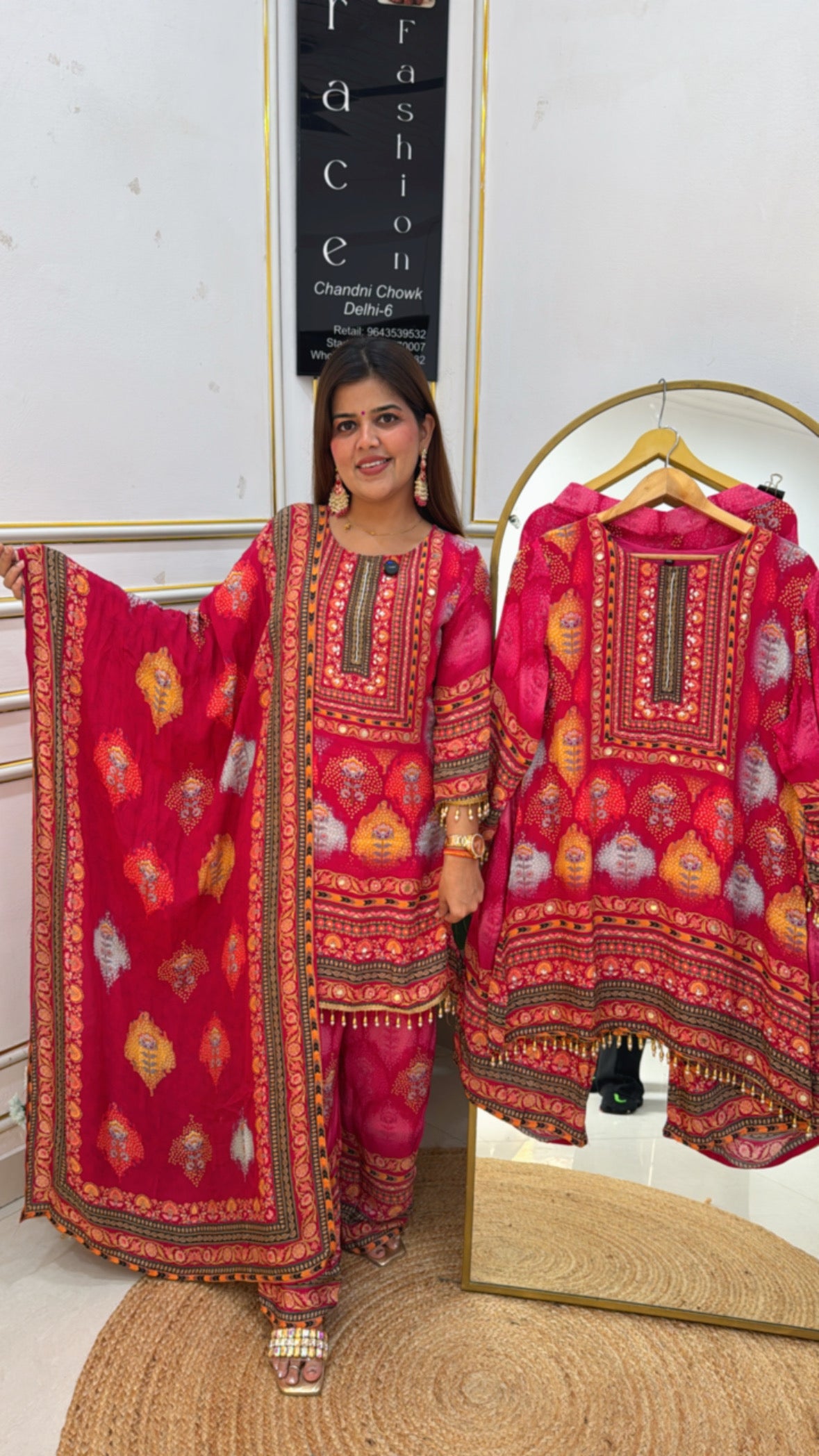 Festival Special premium digital printed crape ready to wear dress GF 643