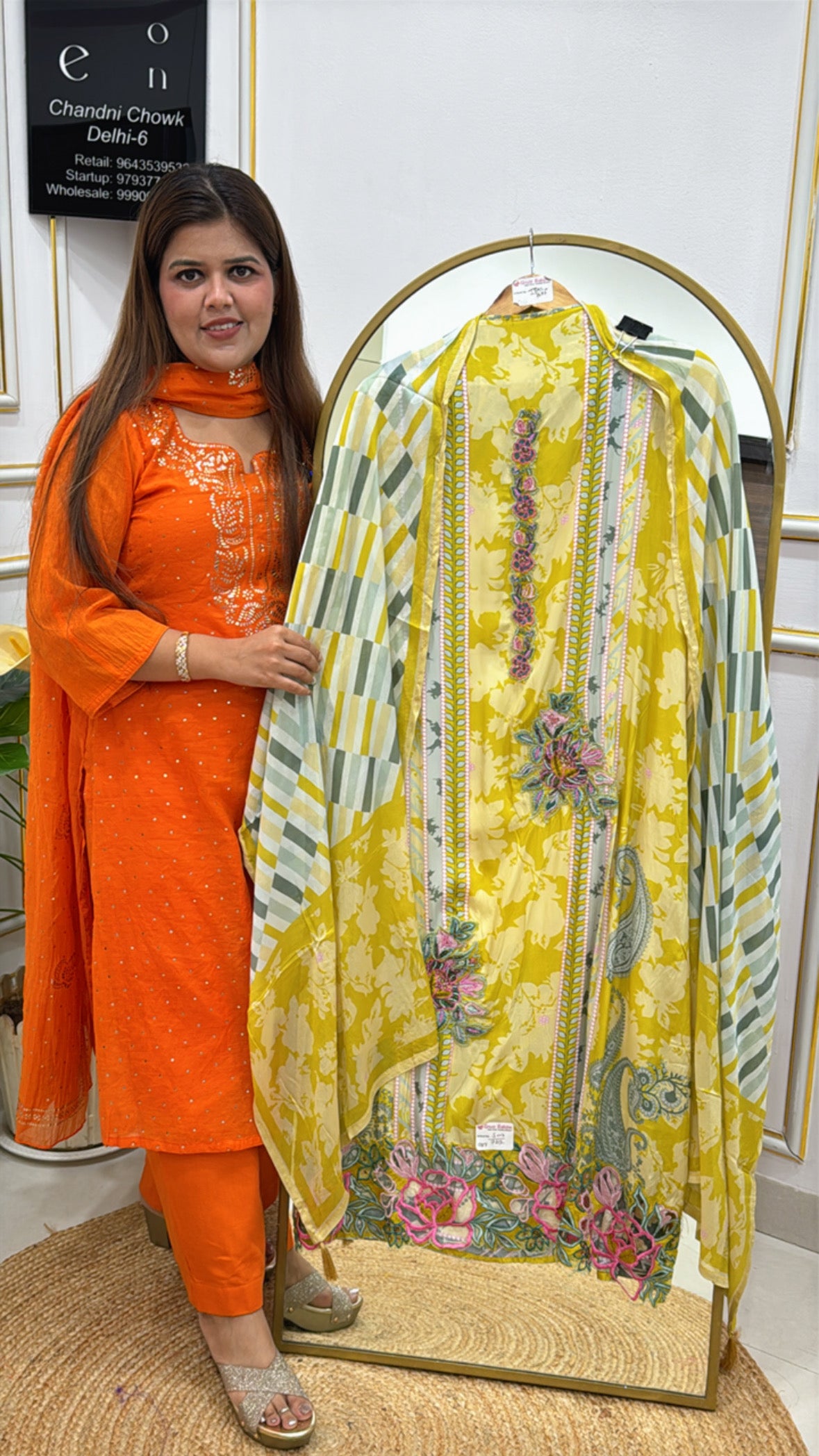 Designer Pure Crepe Suit with Luxury Chinon Dupatta GF 339