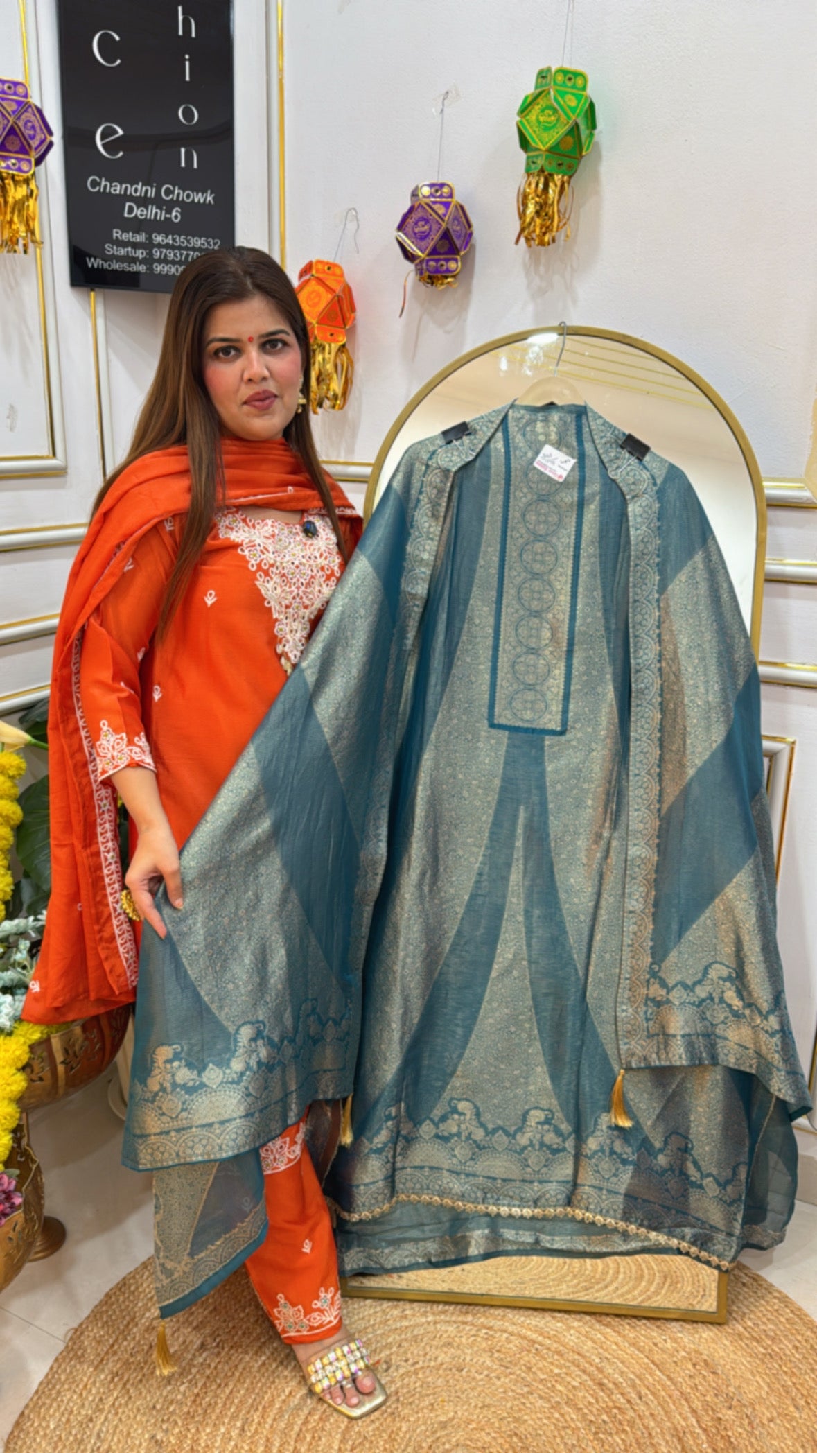 Ultra premium latest banglori silk full weaved suit material along with full weaved dupatta GF671