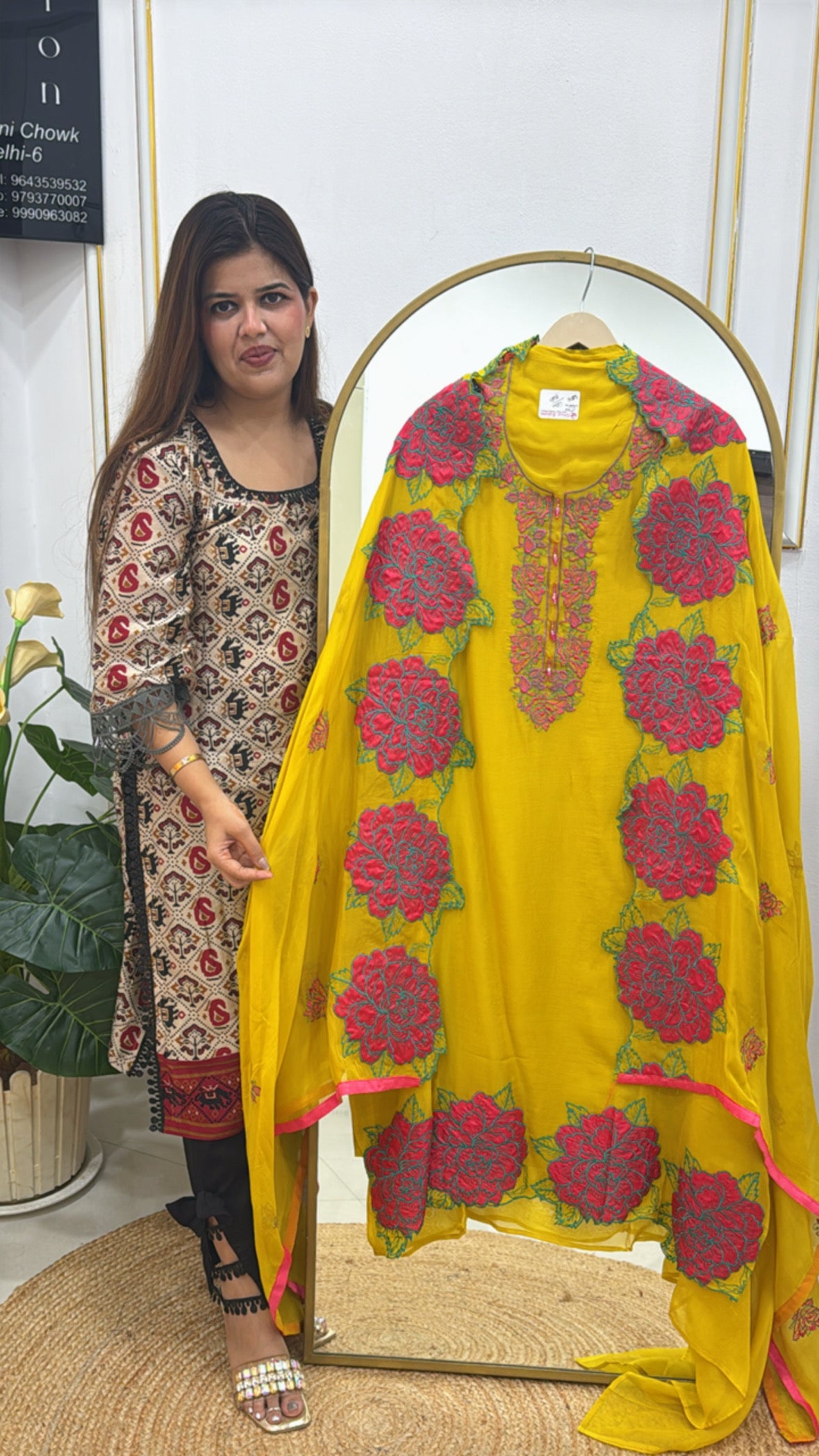 premium organza with fully applique work GF 292