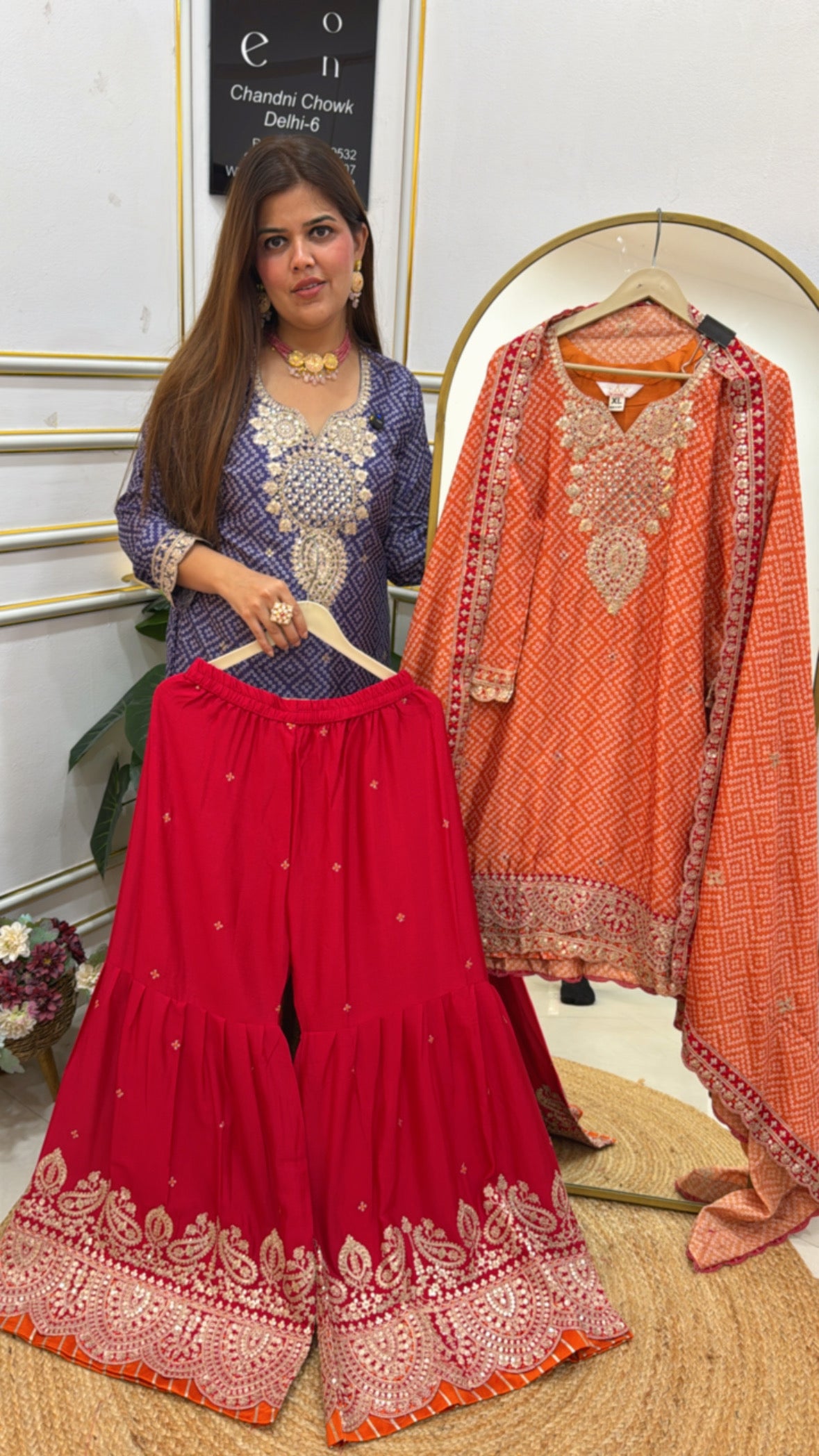 Classy and elegant ready to wear festival special pure chinnon silk designer garara style dress GF 648