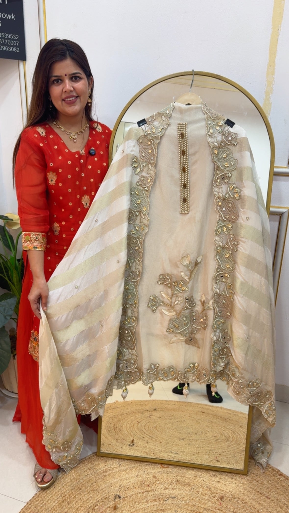 Best seller and huge demanded golden ivory wedding special full handwork and Gota work cut work designer dupatta with all over premium detailing GF782