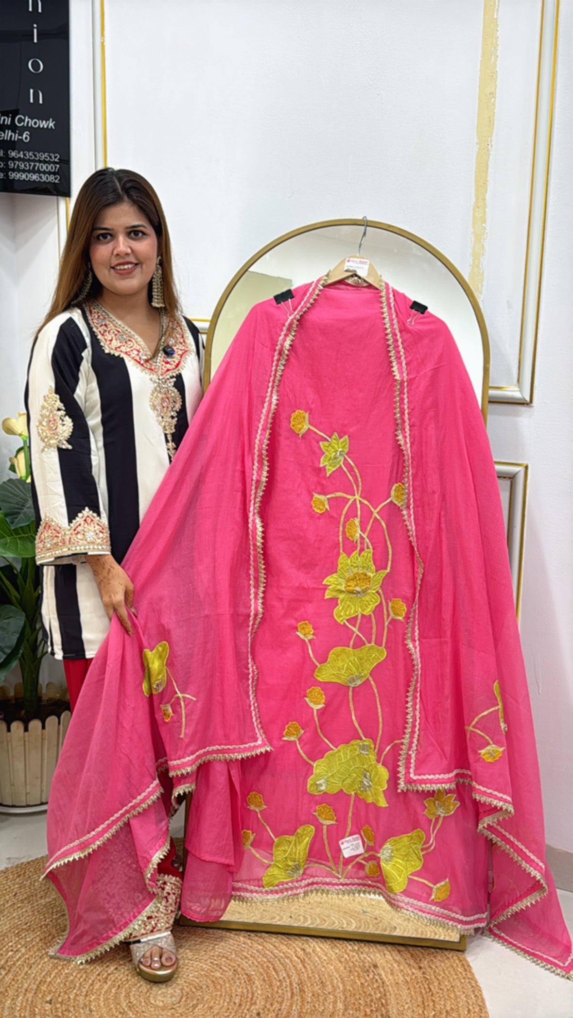 Applique Special Pure Mul Mul Cotton Dress Material  GF 420