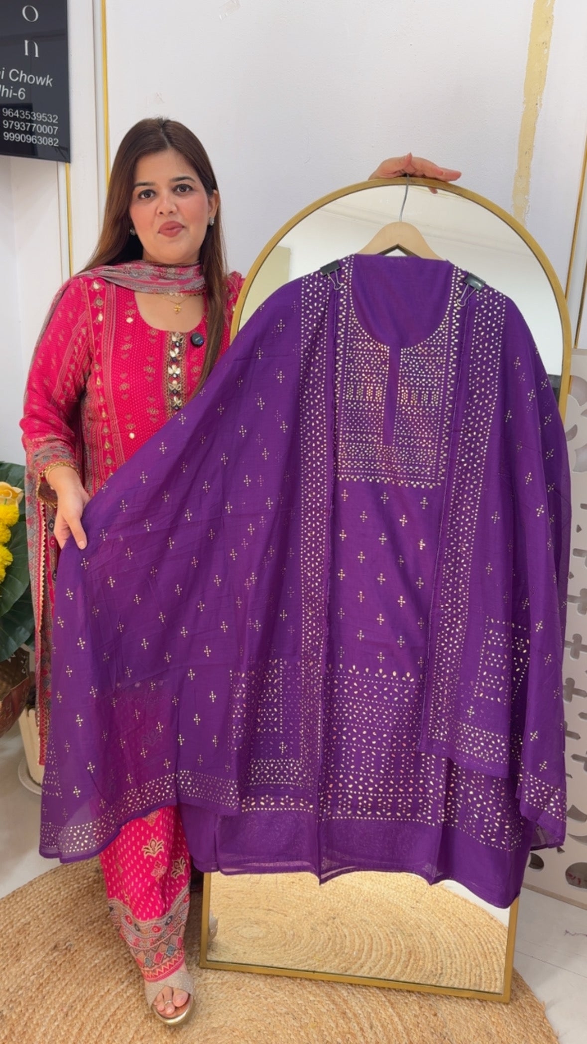 Mul chanderi with Mukesh work super soft and comfortable suit material  GF715