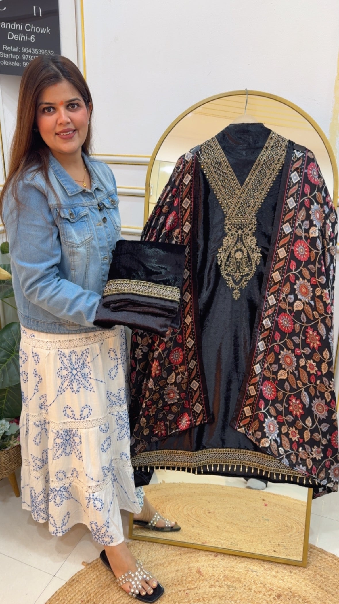 Partywear Special winter wear pure handwork velvet suit with premium Brasso velvet dupatta and velvet bottom with work GF796