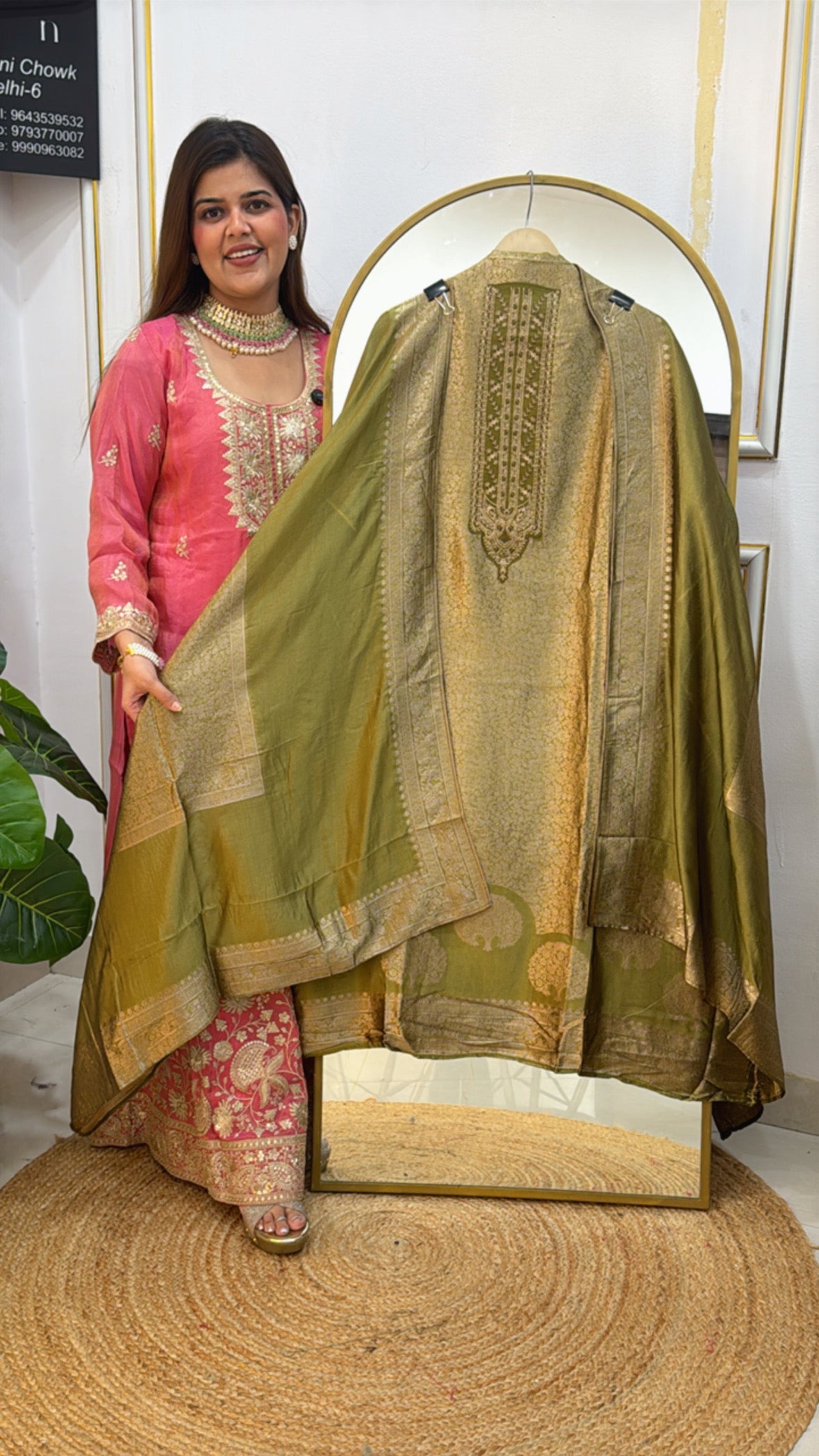 Royal and elegant pure banglori bhagalpuri weaved silk suit material along with fully jamdhani weaved silk dupatta GF 598