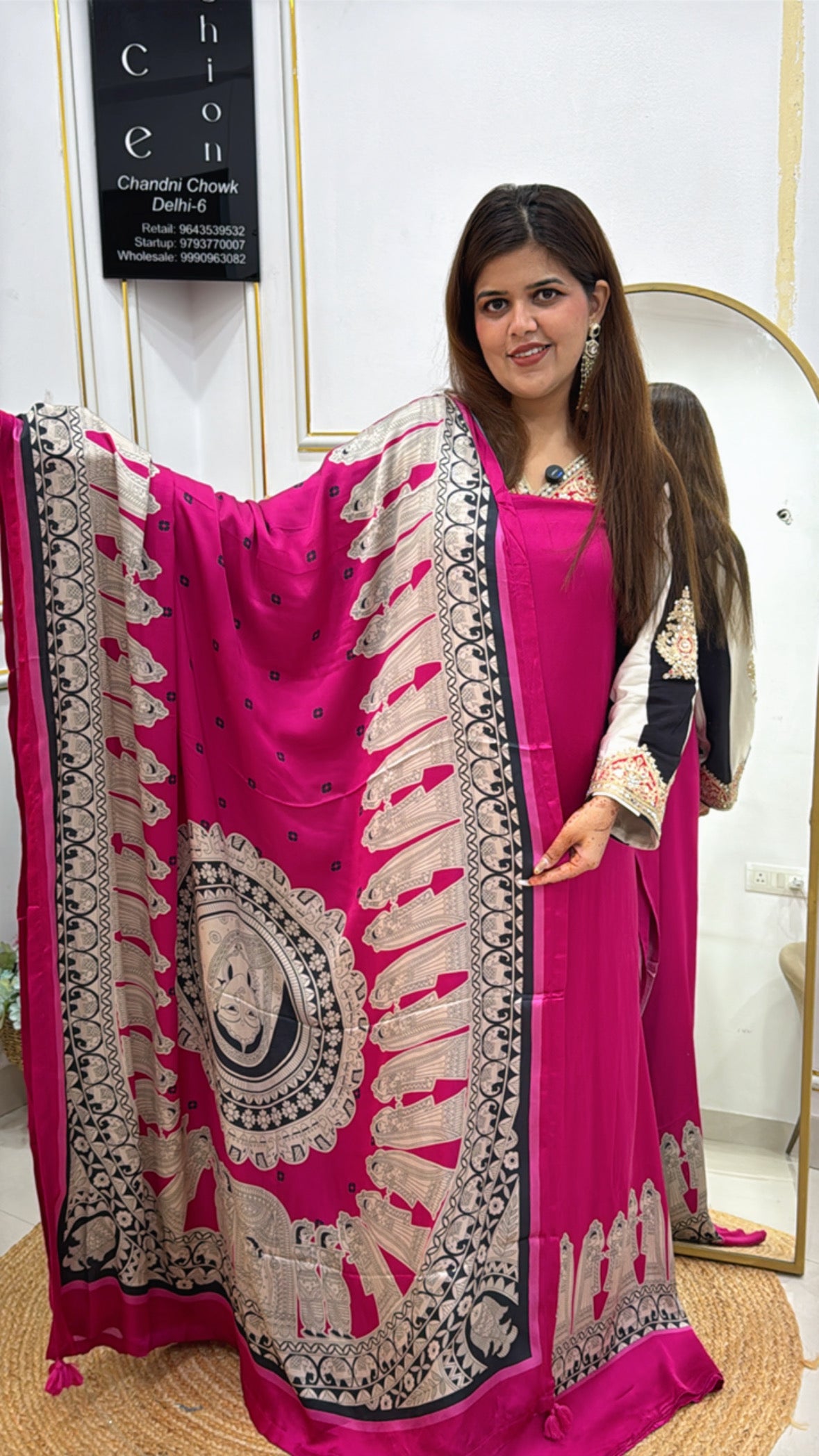 Pure Gajji Silk Kalamkari Printed Suit Material GF 424