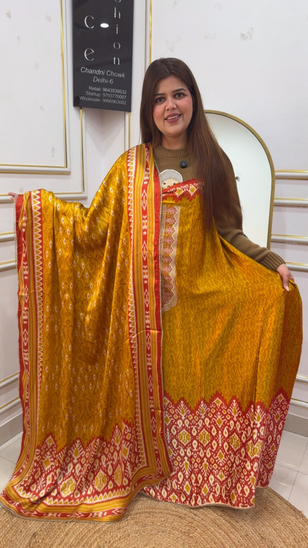 Pure and Premium Gazzi silk Collection,Best Seller pure gazzi silk  pure printed  suit material GF 898