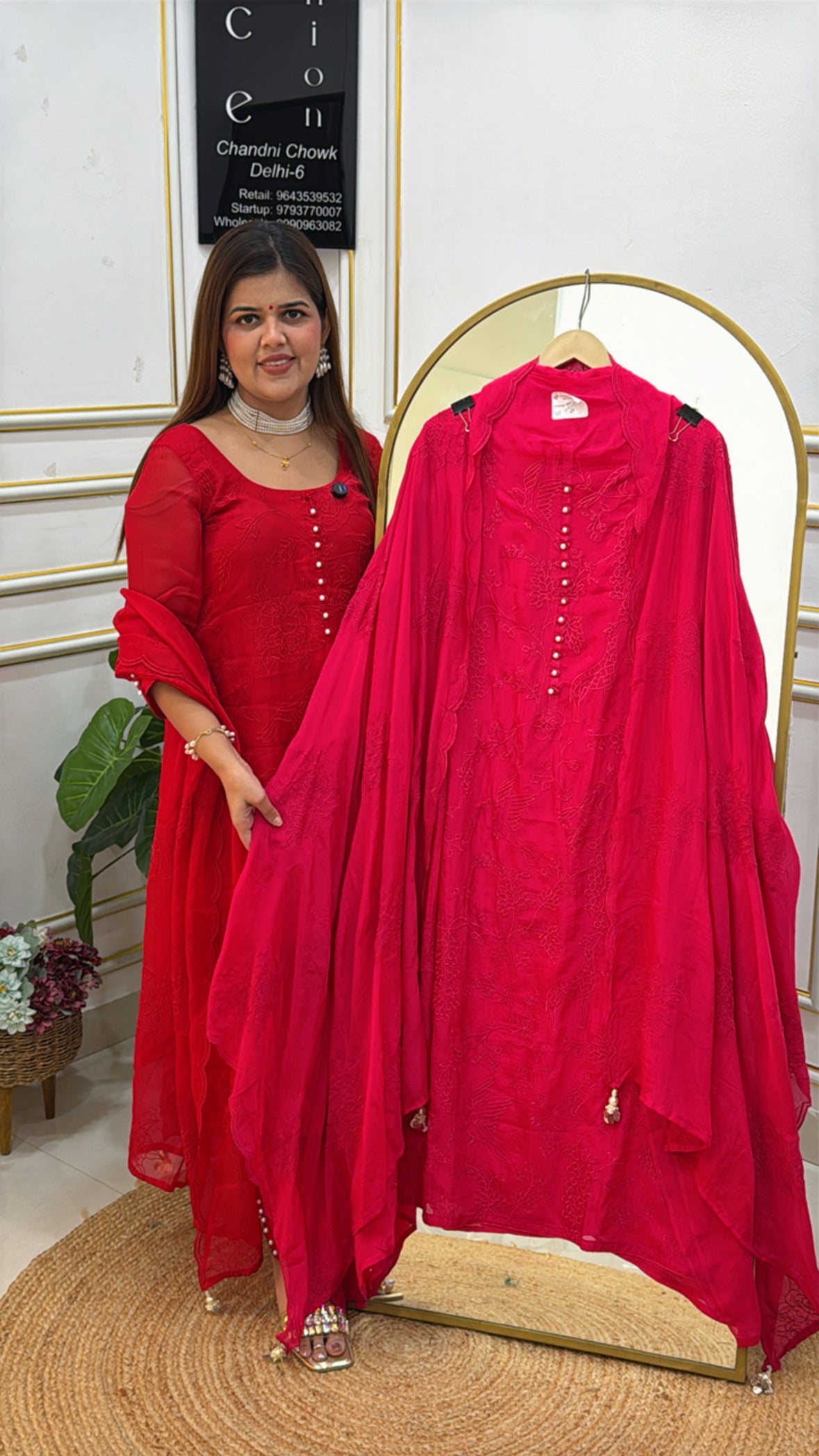 Karwa Chauth Special Pure Burberry Silk Embroidered Suit with Full Embroidery Designer Dupatta GF 542