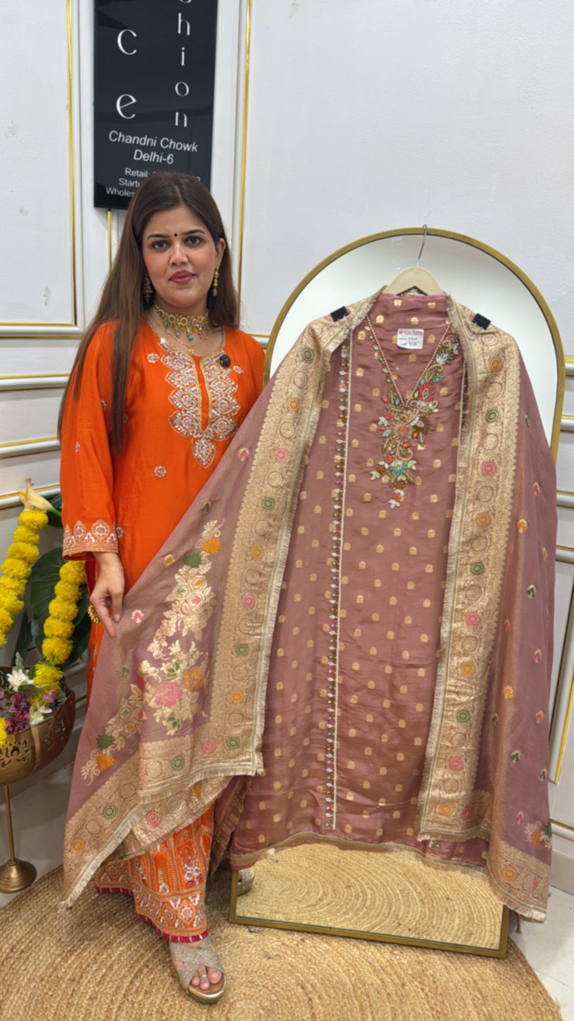 Party wear special pure kanjivaram silk handwork premium suit material with kanjivaram weaved silk dupatta GF655