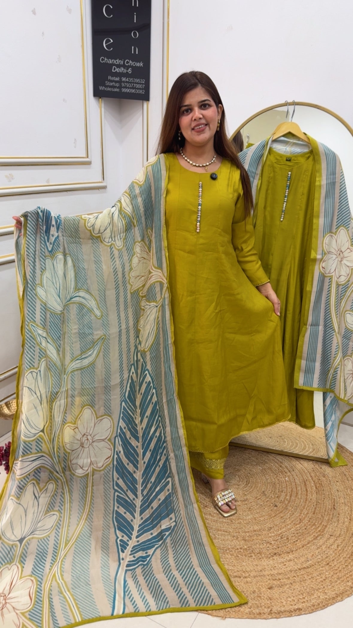 Ready to wear glam premium pure Moddal Anarkali with digit muslin dupatta GF710